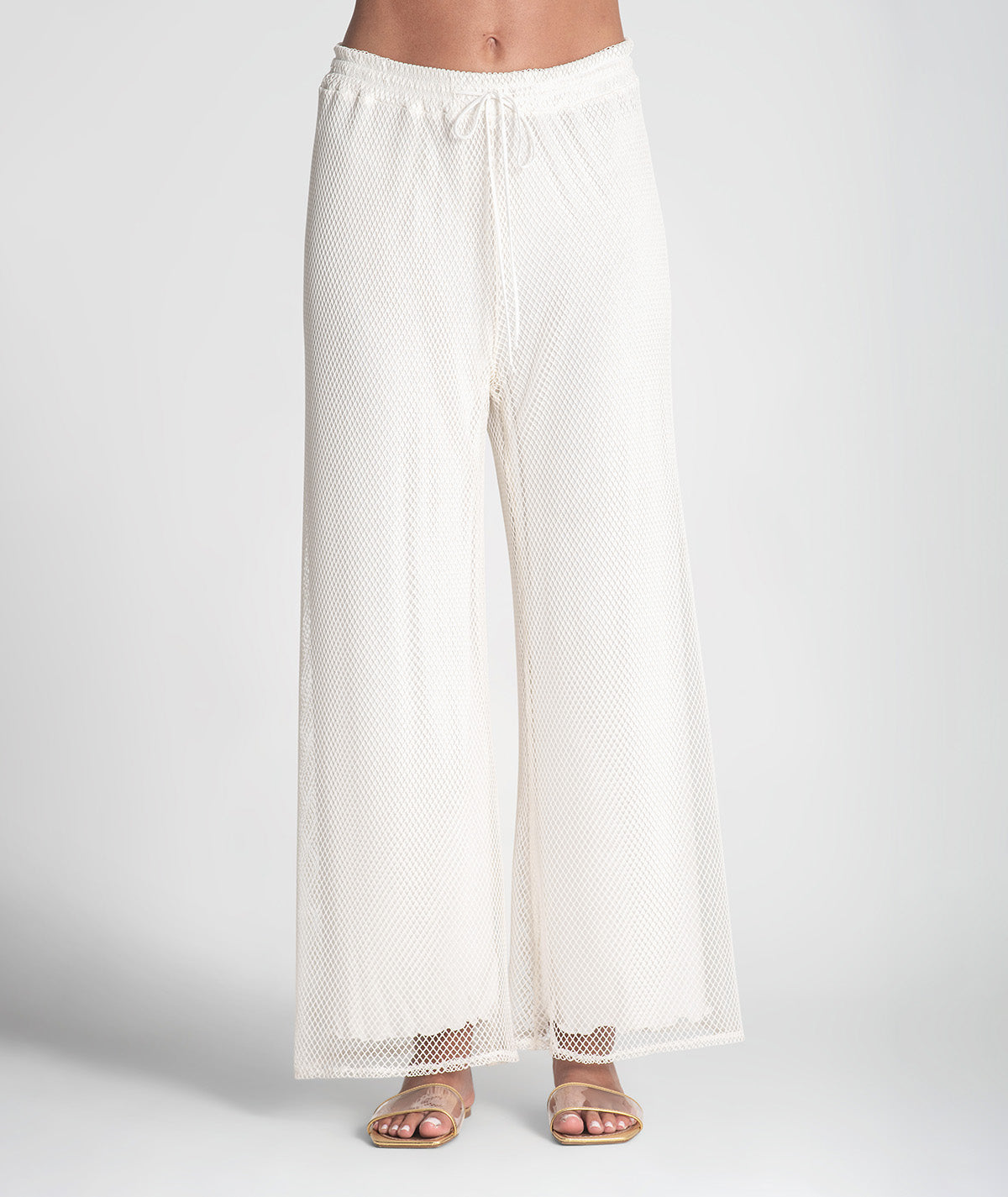 Calças perfuradas com cordão 6418