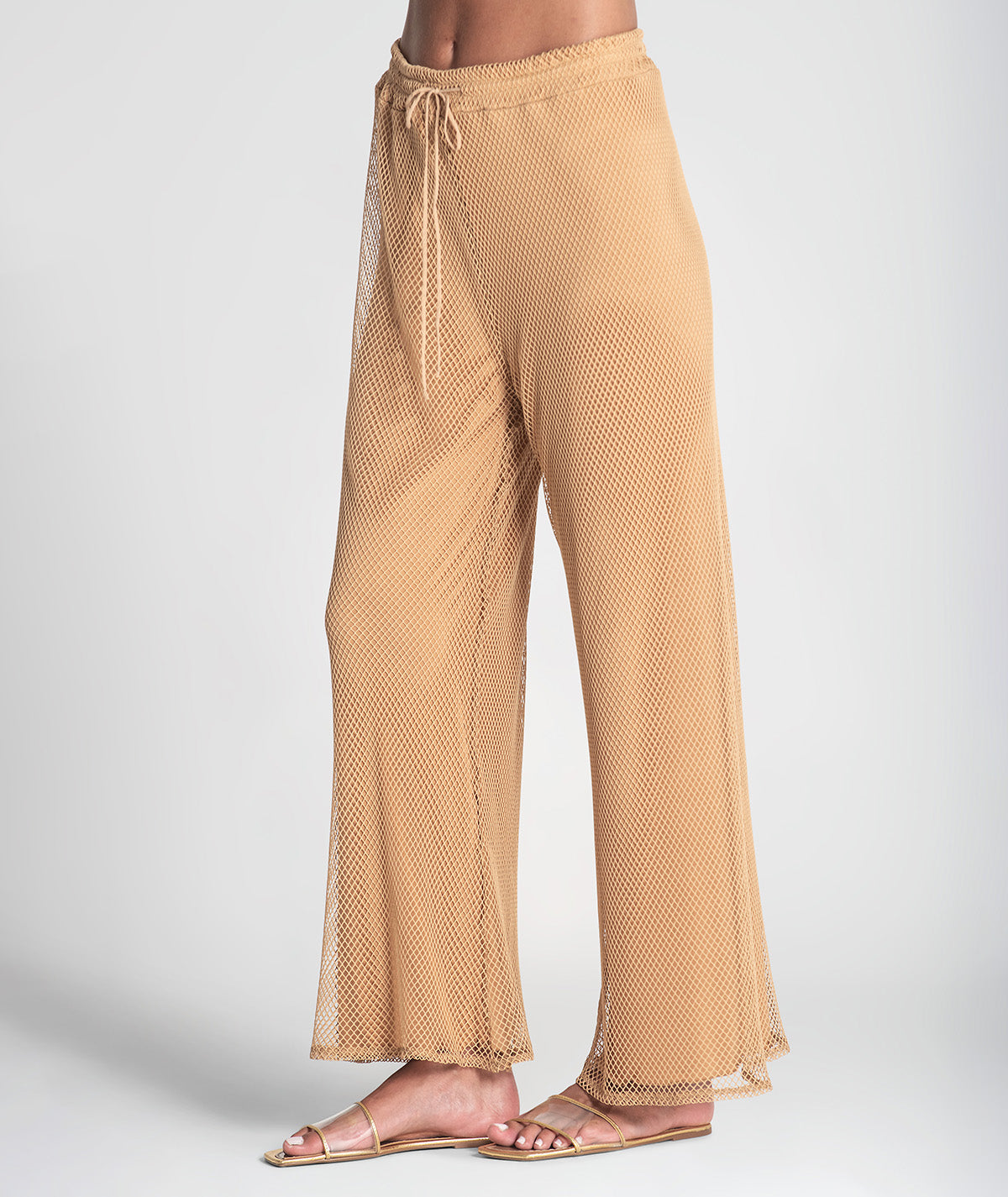 Calças perfuradas com cordão 6418