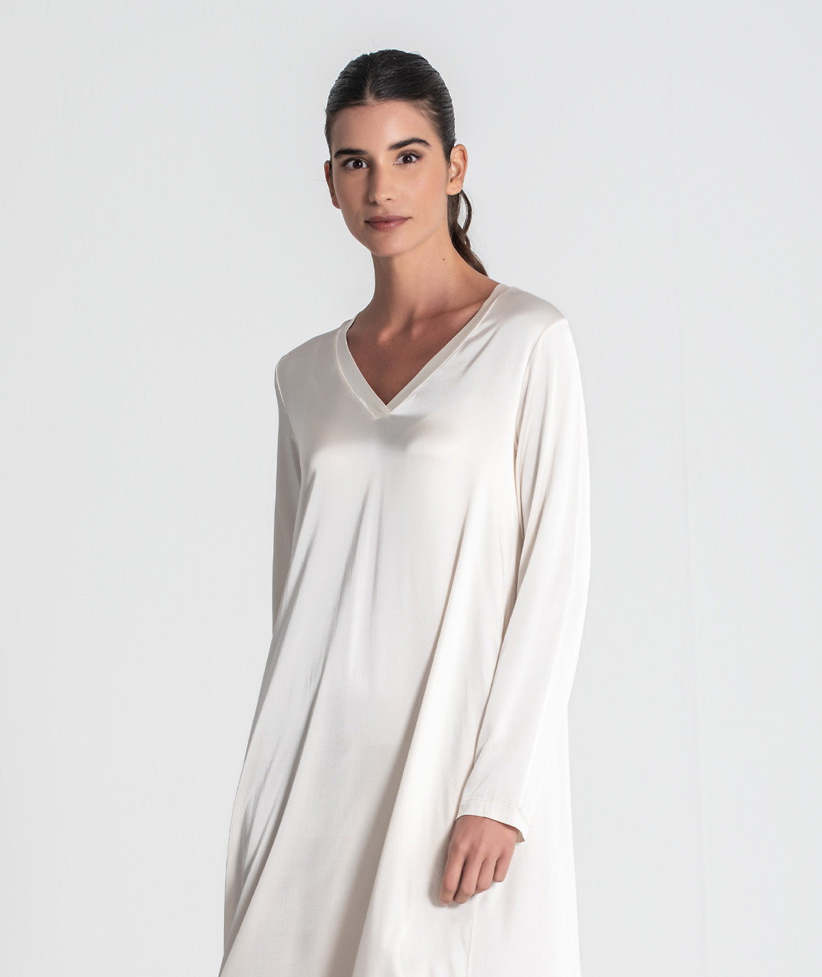 Vestido comprido de decote em v 6426