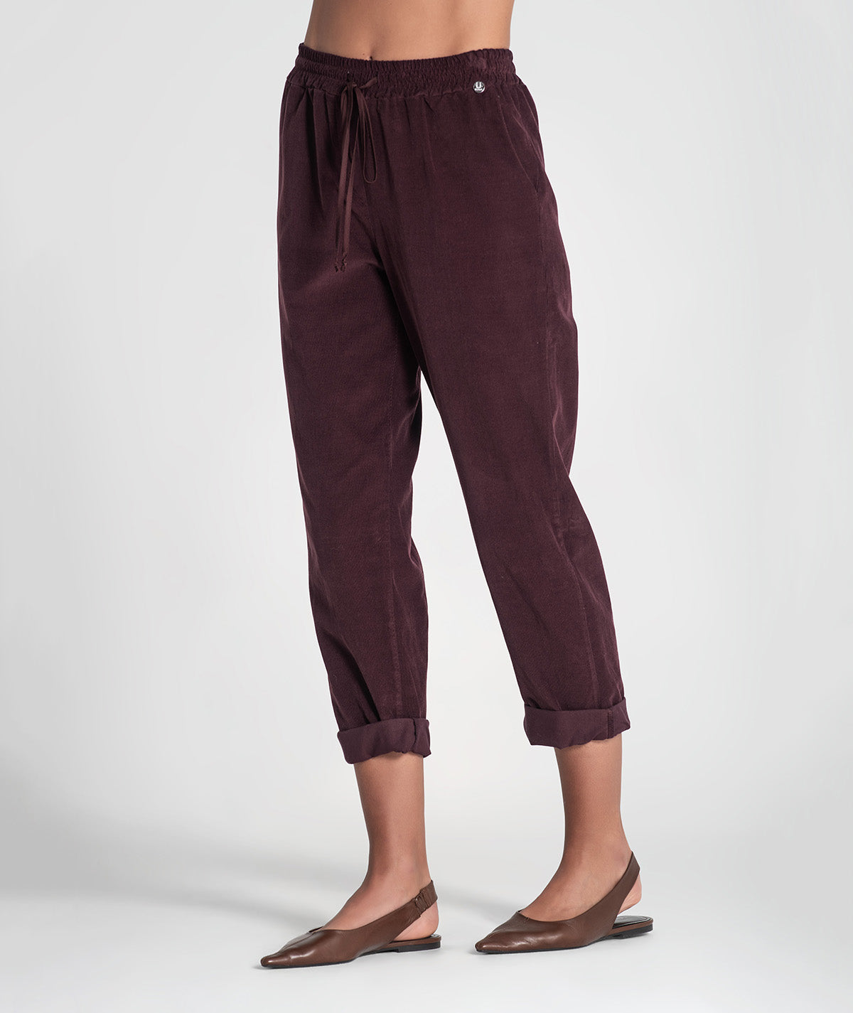 Calças largas com cordão 6432