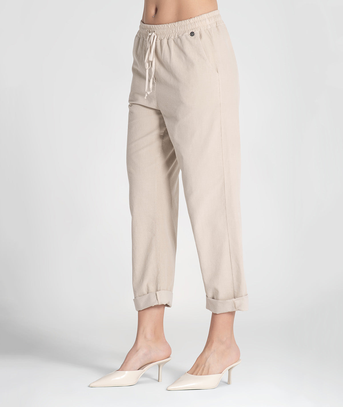 Calças largas com cordão 6432