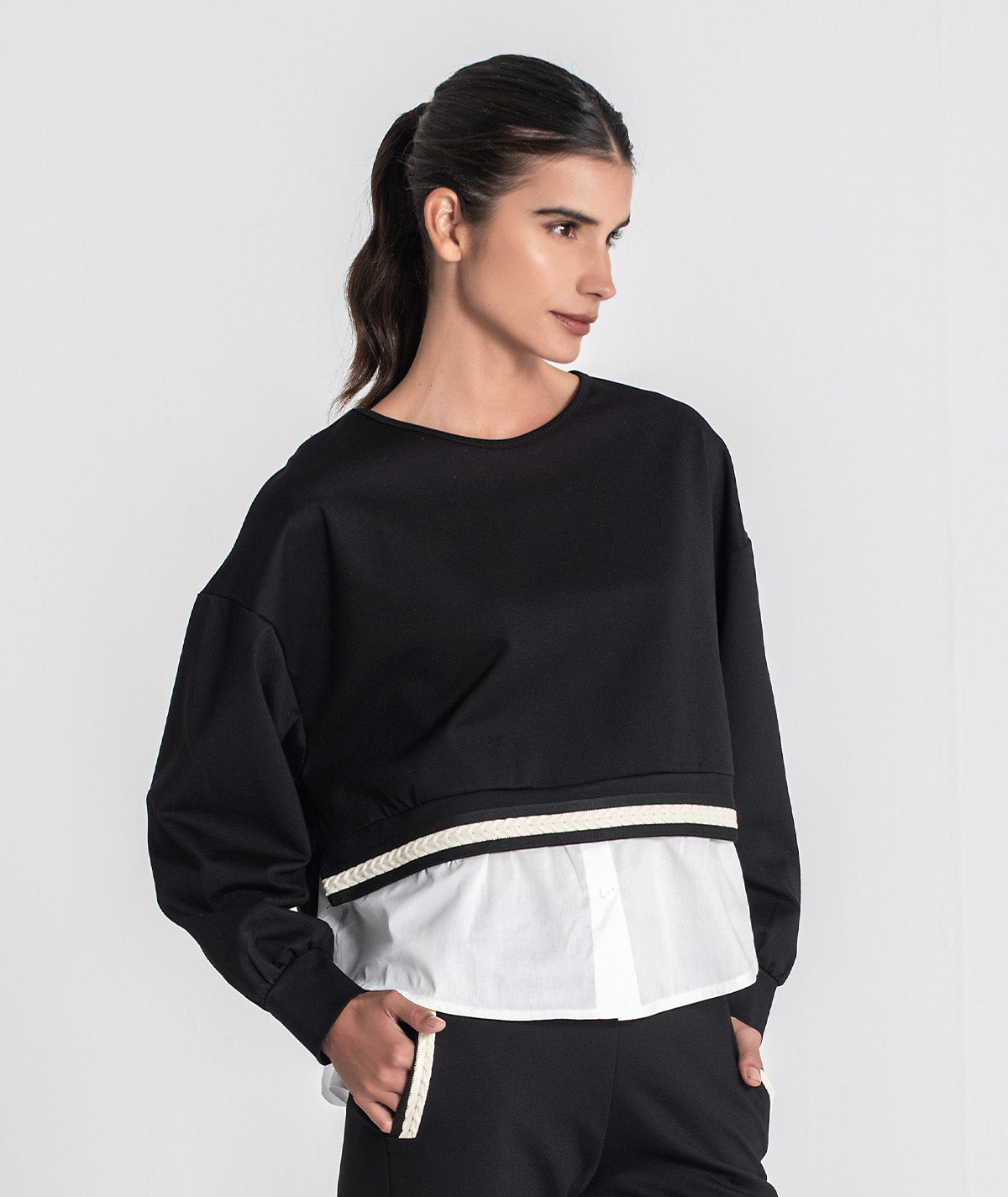 Camisola com aplicação de tecido 6447