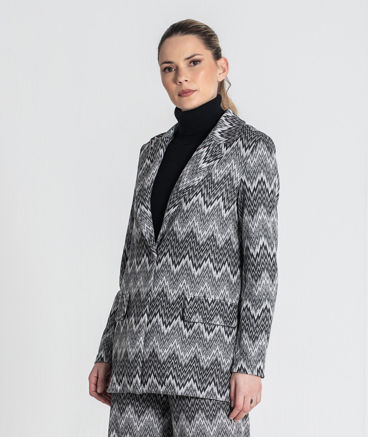 Blazer zigzag com brilho 6449
