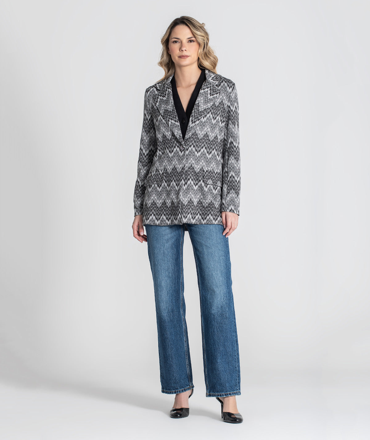 Blazer zigzag com brilho 6449