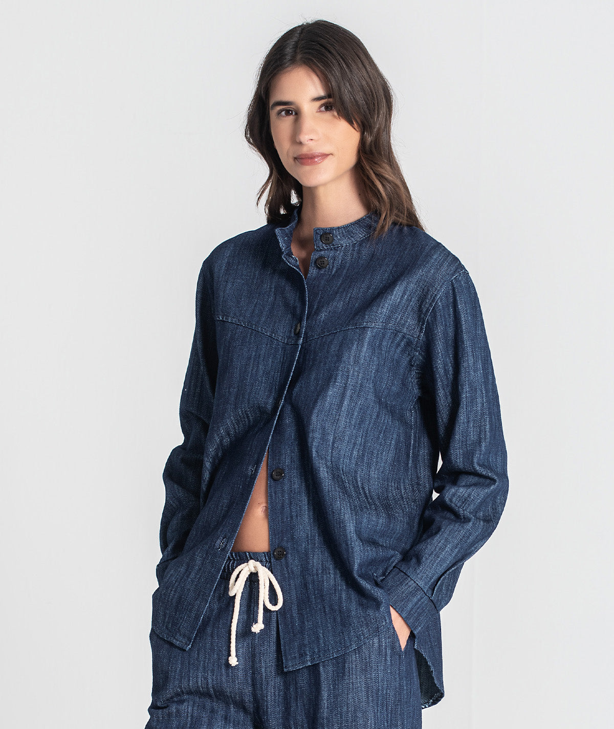 Camisa tencel com botões 6451