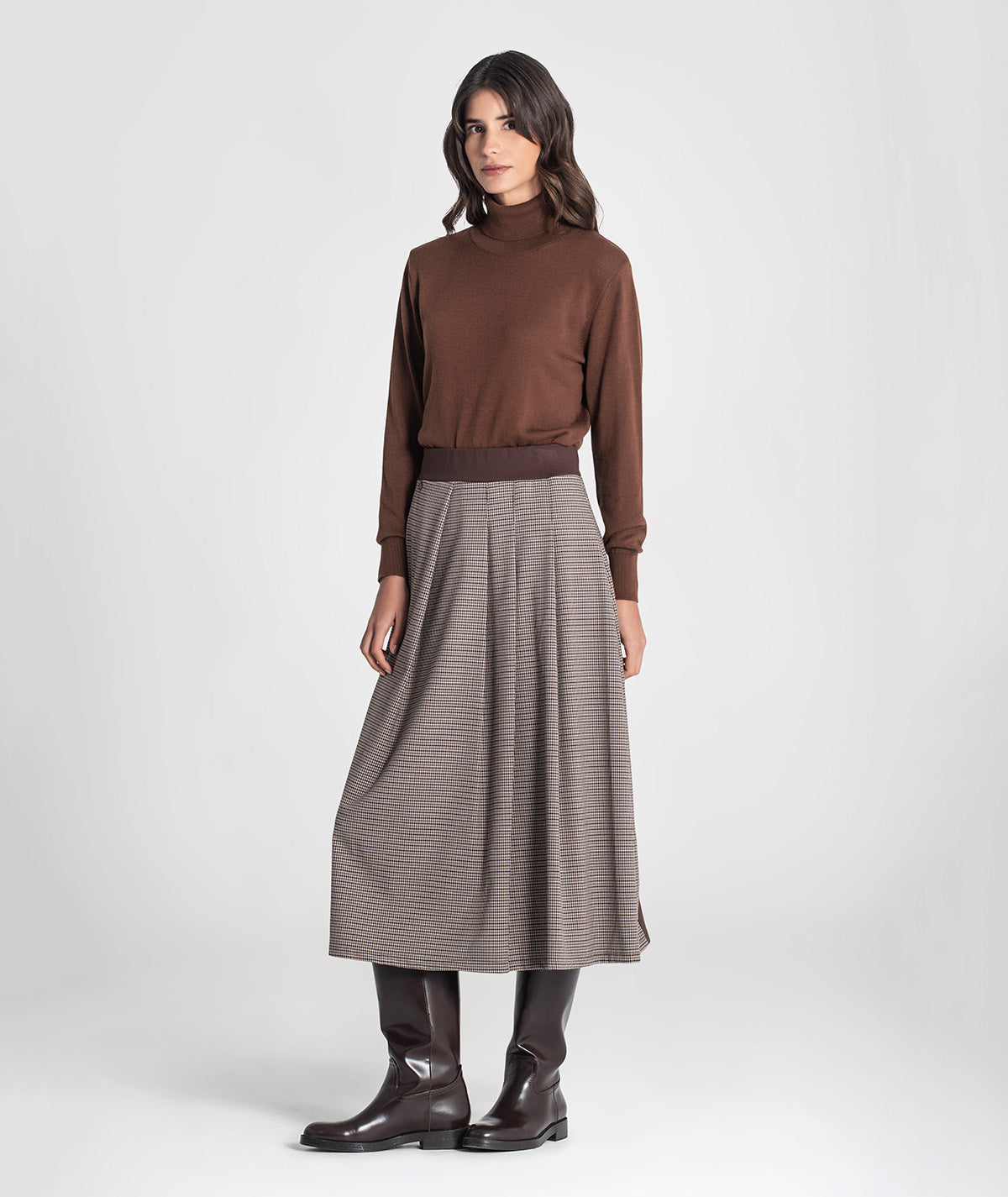 Long pleated skirt 6458