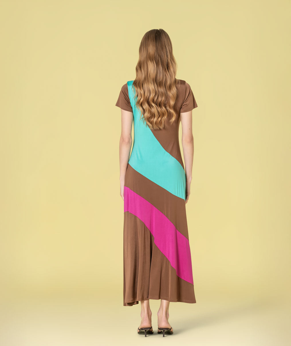 Vestido colorblock 6469