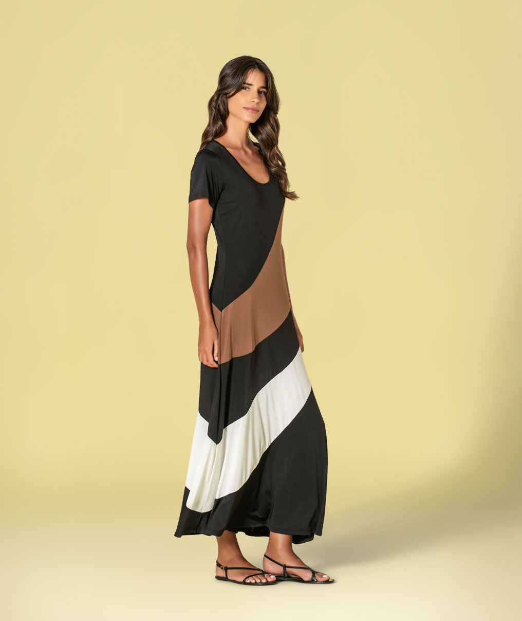 Vestido colorblock 6469