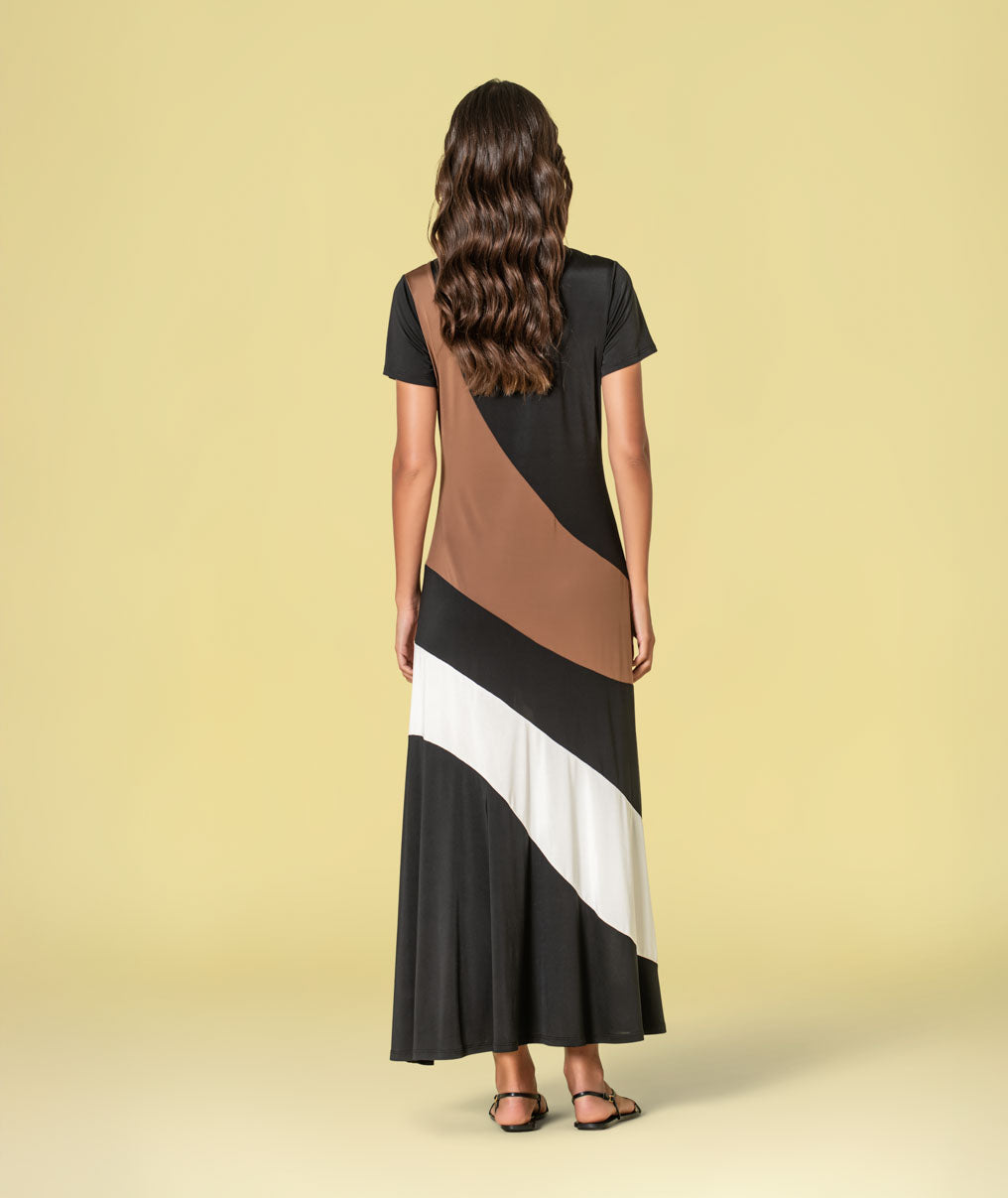 Vestido colorblock 6469