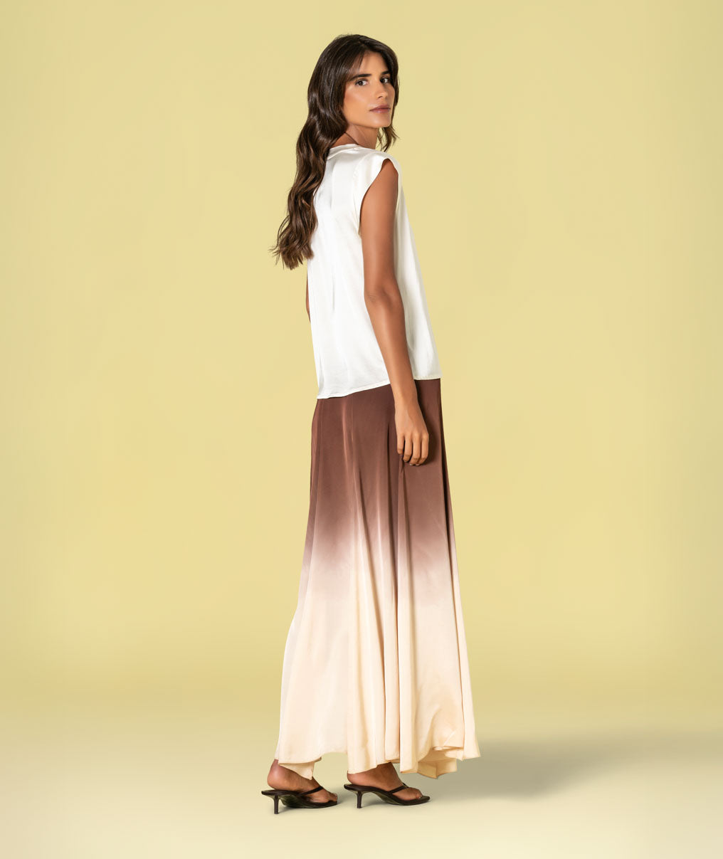 Blusa decote em v acetinada 6479