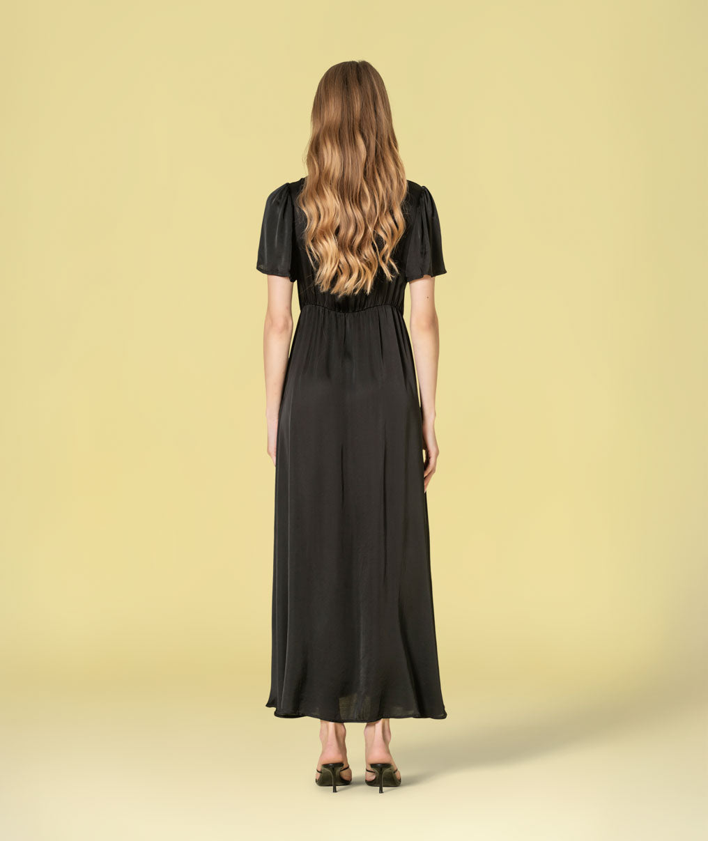 Vestido acetinado cruzado 6485