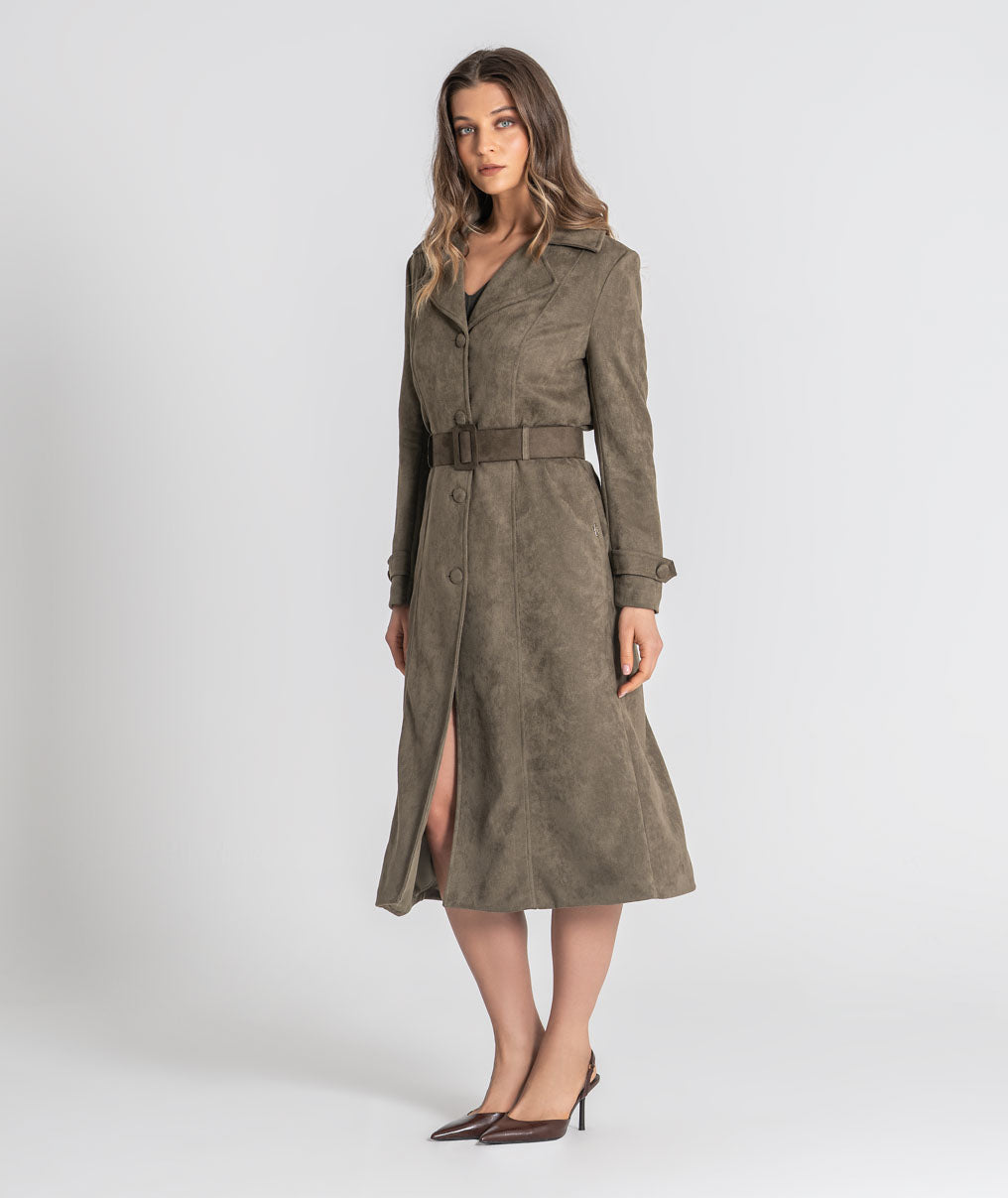 Long coat with belt and buttons 6548