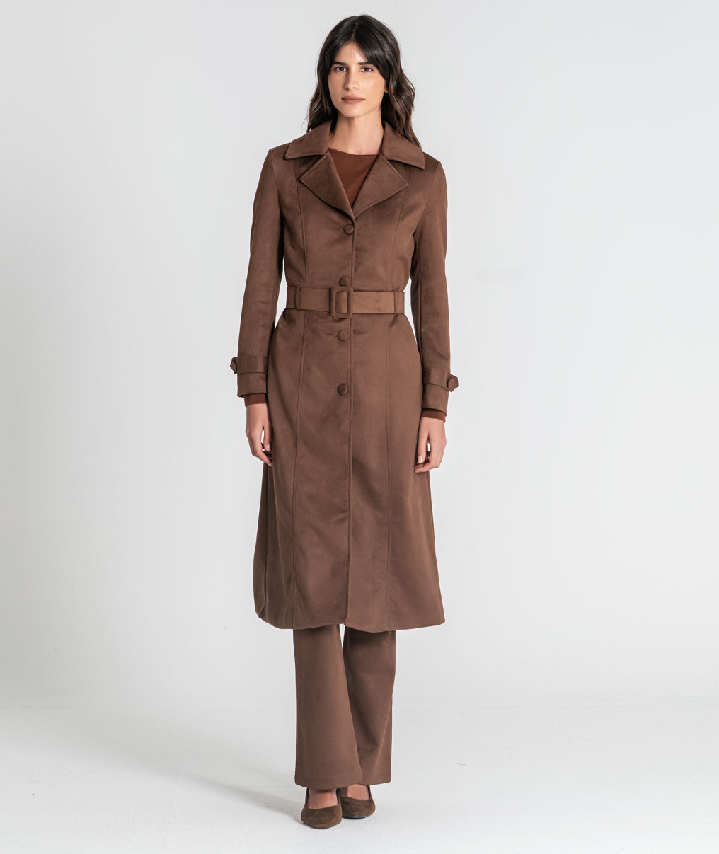 Long coat with belt and buttons 6548