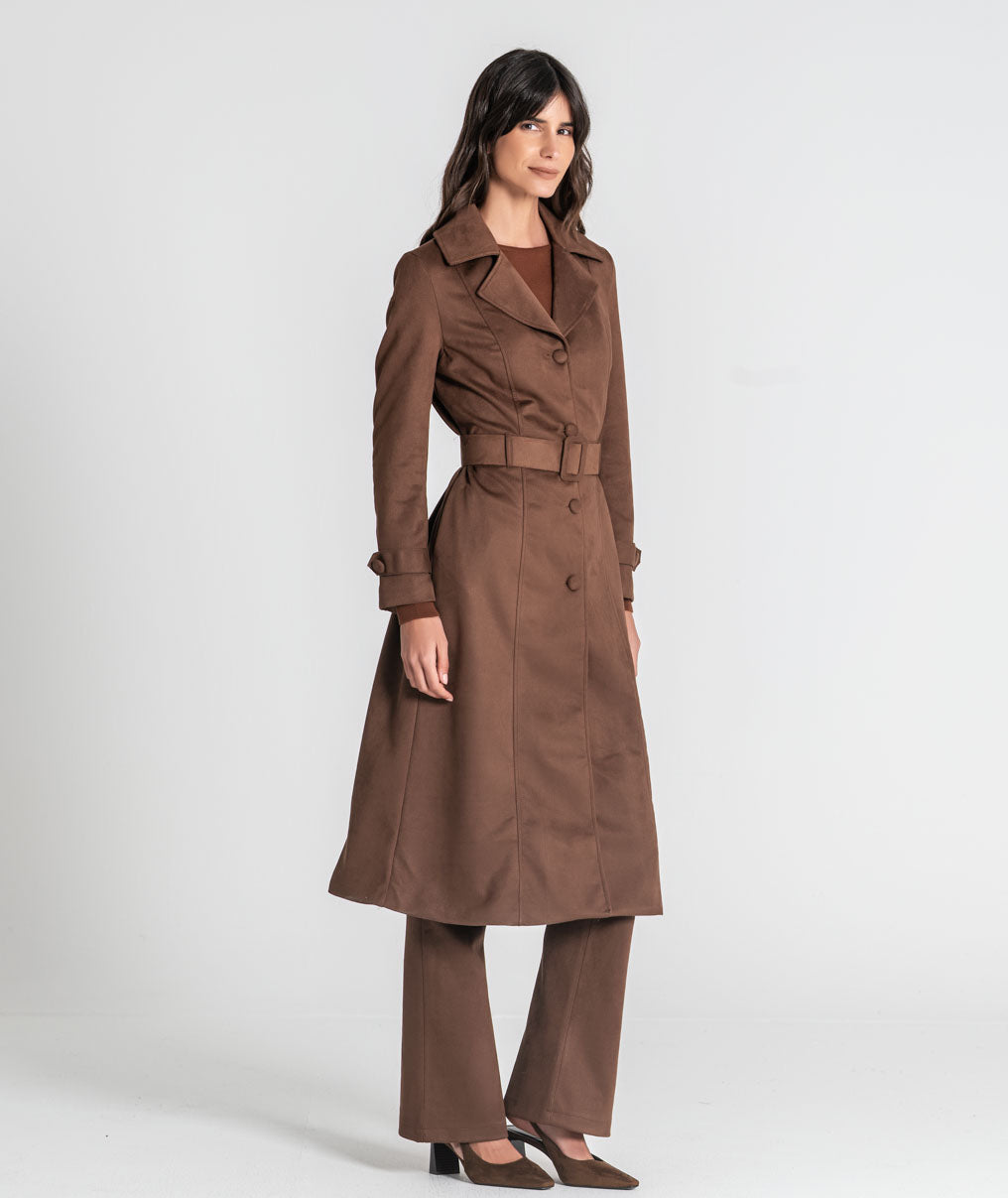 Long coat with belt and buttons 6548