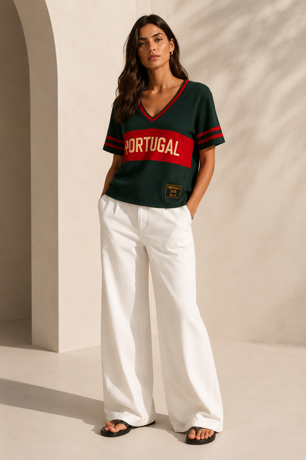 T-Shirt com barra frontal Portugal 3597