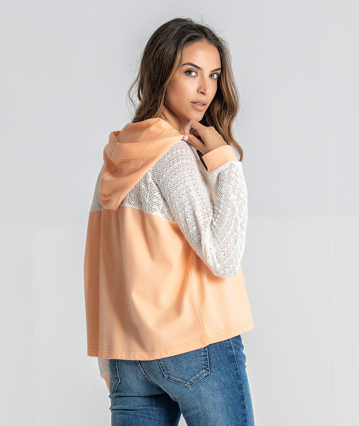 Sweater com detalhe tricot F025