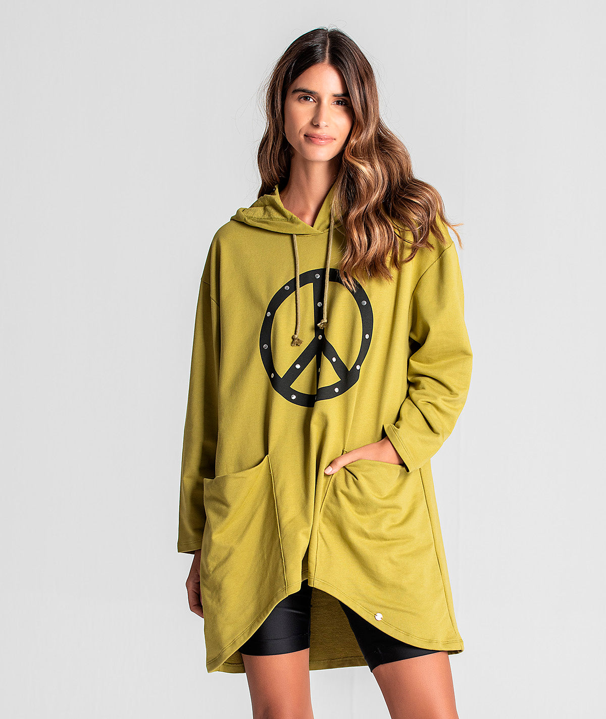 Sweater em felpa motivo peace F043