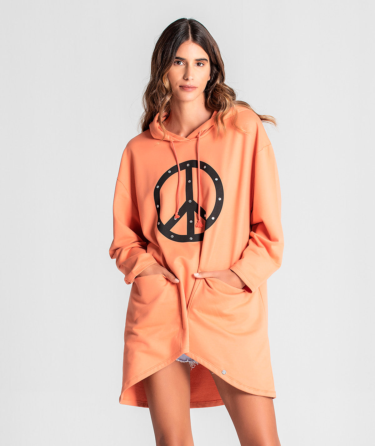 Sweater em felpa motivo peace F043