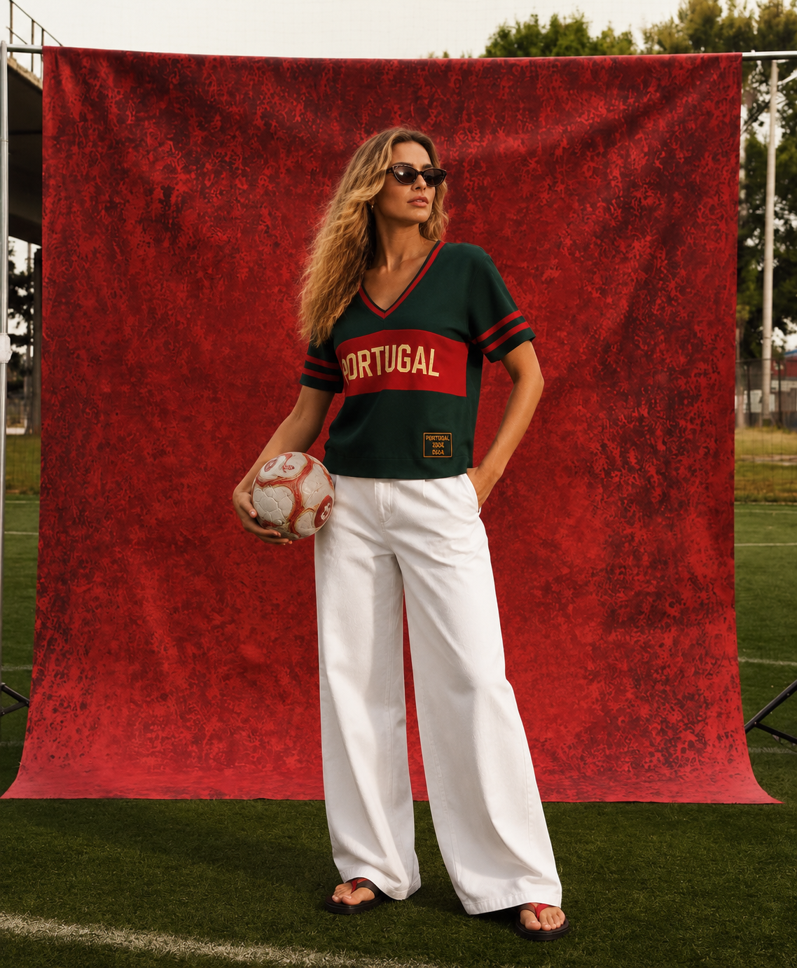 T-Shirt com barra frontal Portugal 3597
