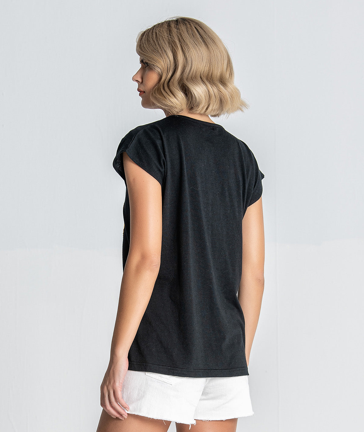 T‐shirt com motivo YOURSELF T047