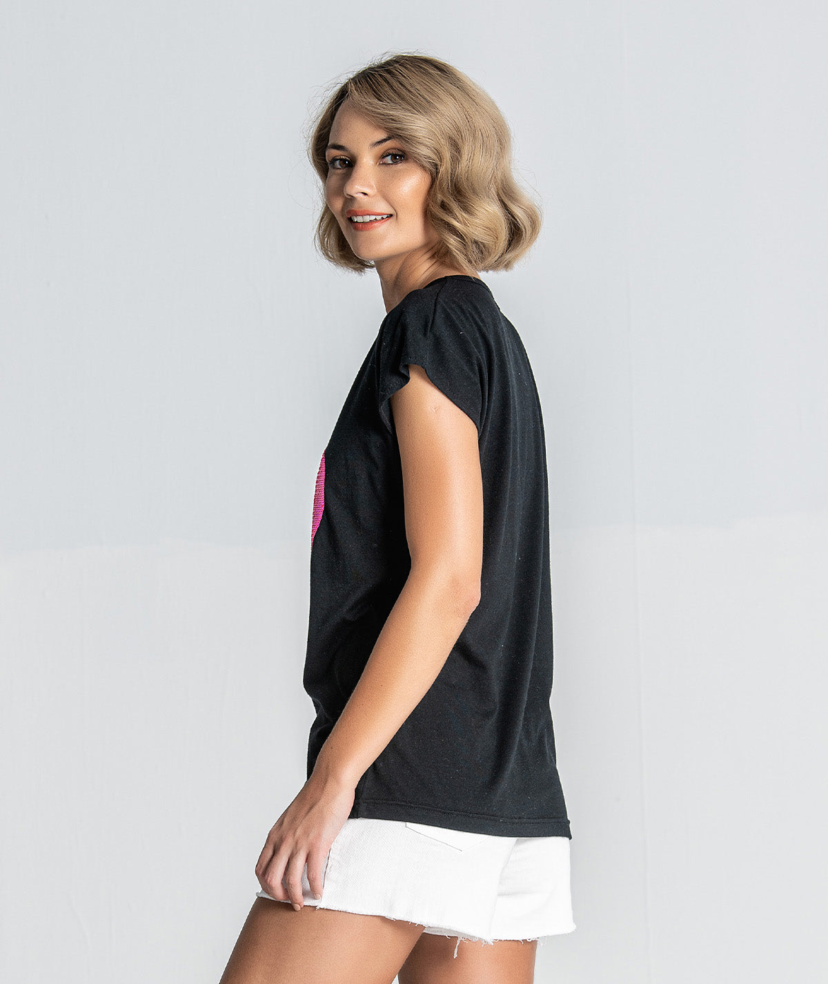 T‐shirt com motivo YOURSELF T047