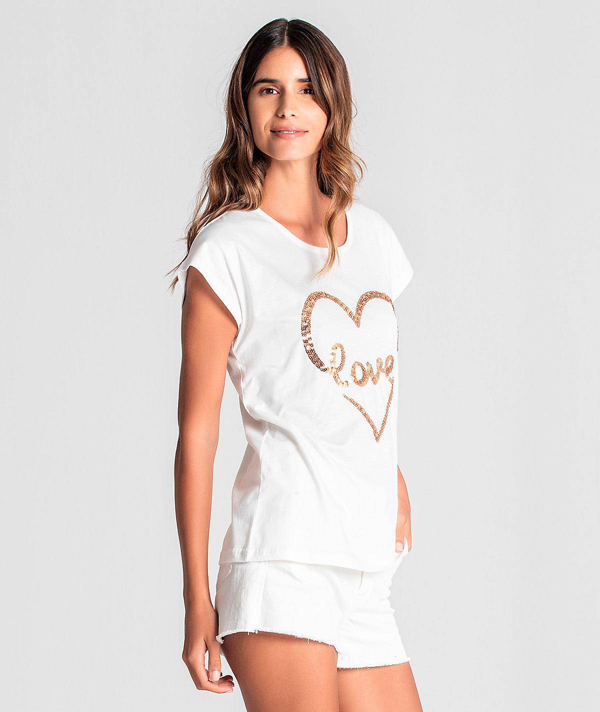 T-shirt motivo love T068