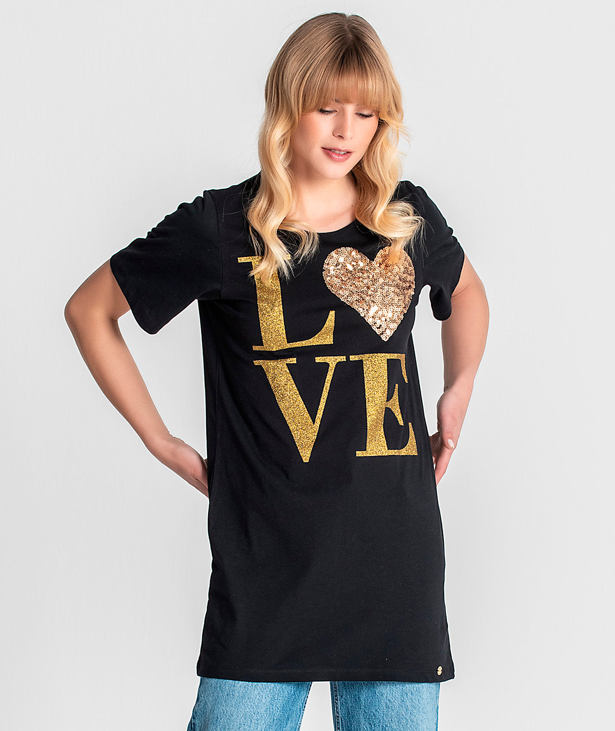T-shirt motivo love T073