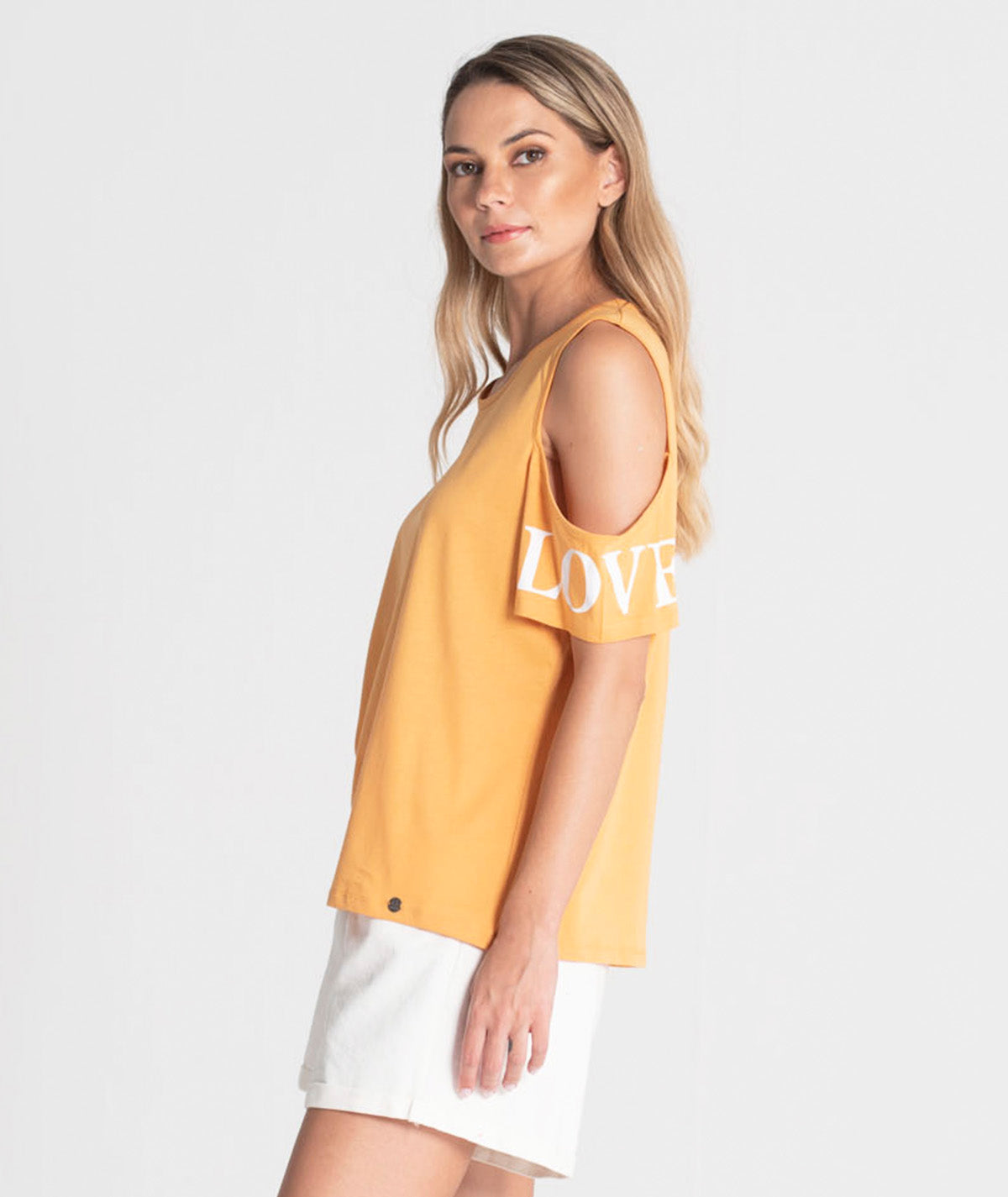 T‐shirt "Love" com recorte nos ombros T076