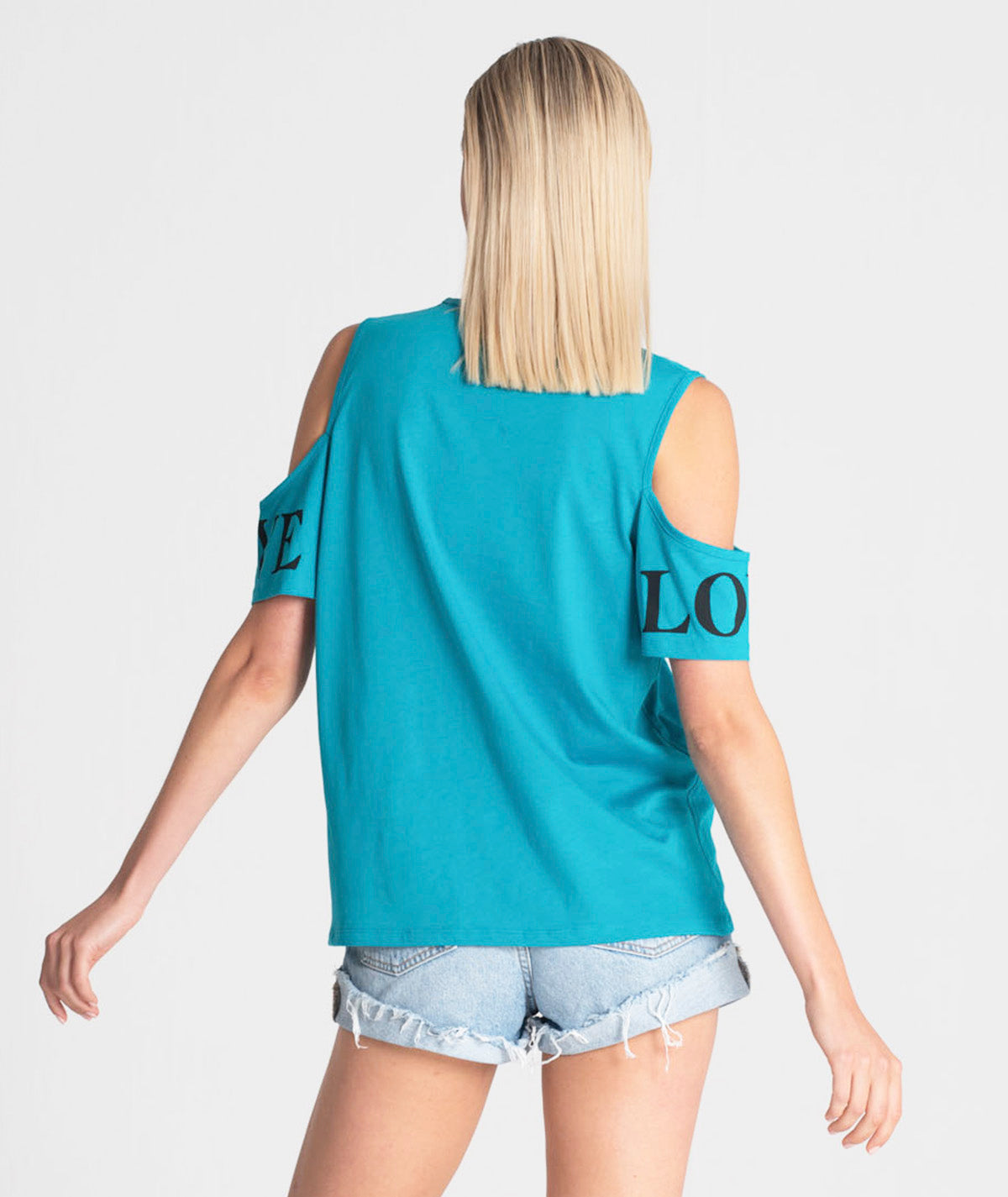 T‐shirt "Love" com recorte nos ombros T076