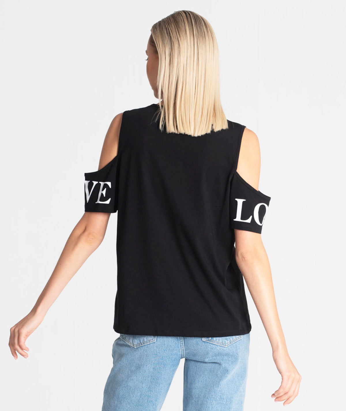 T‐shirt "Love" com recorte nos ombros T076
