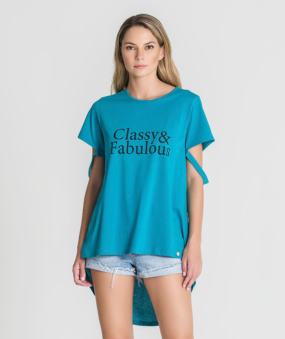 T‐shirt assimétrica "Classy & Fabulous" T077