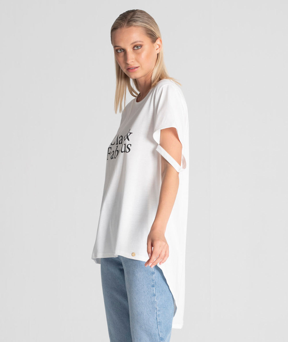 T‐shirt assimétrica "Classy & Fabulous" T077