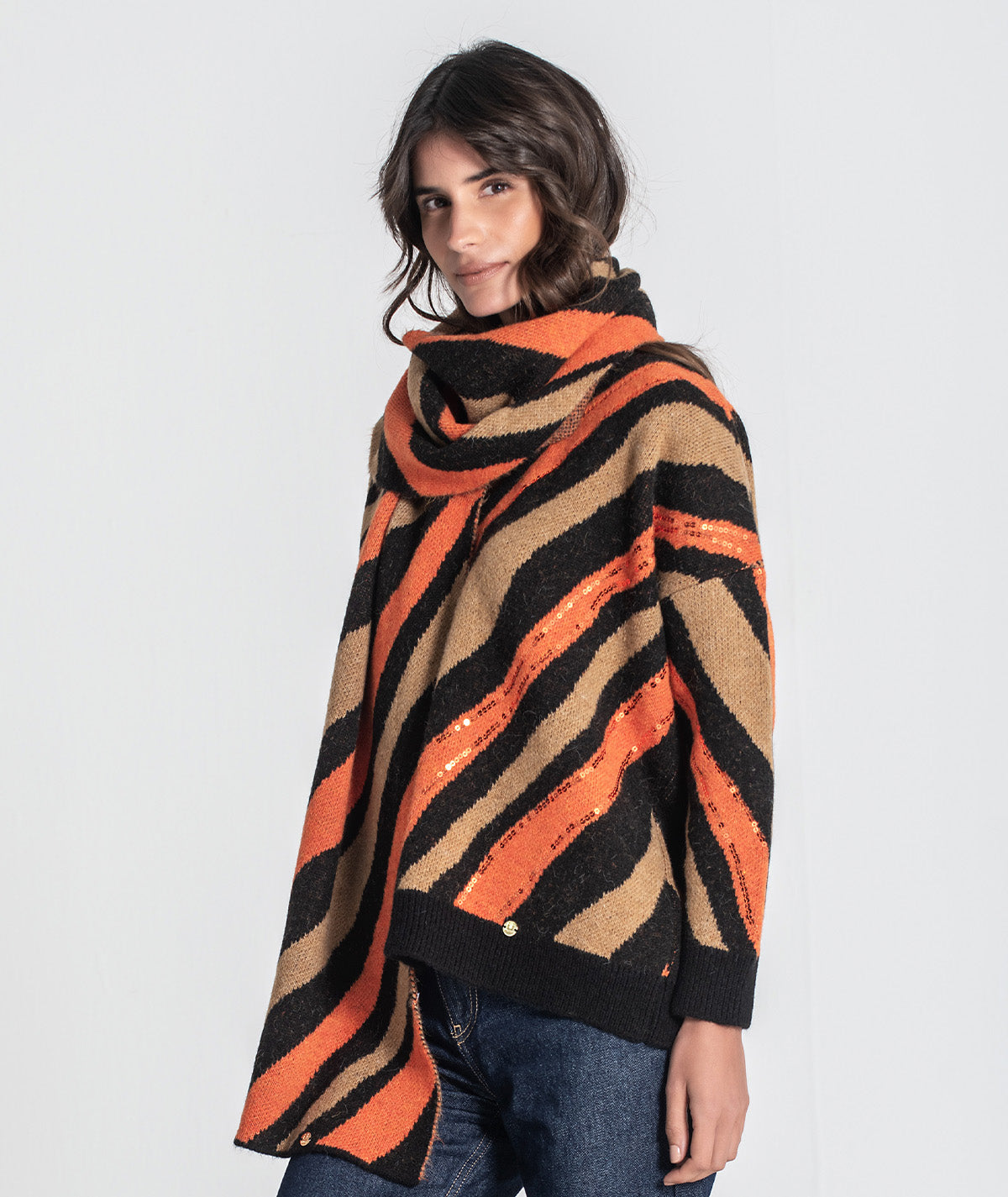 Animal print scarf A058