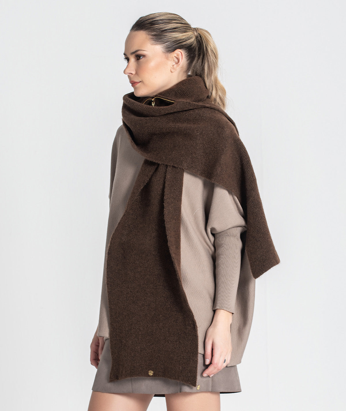 Zippered scarf collar A060