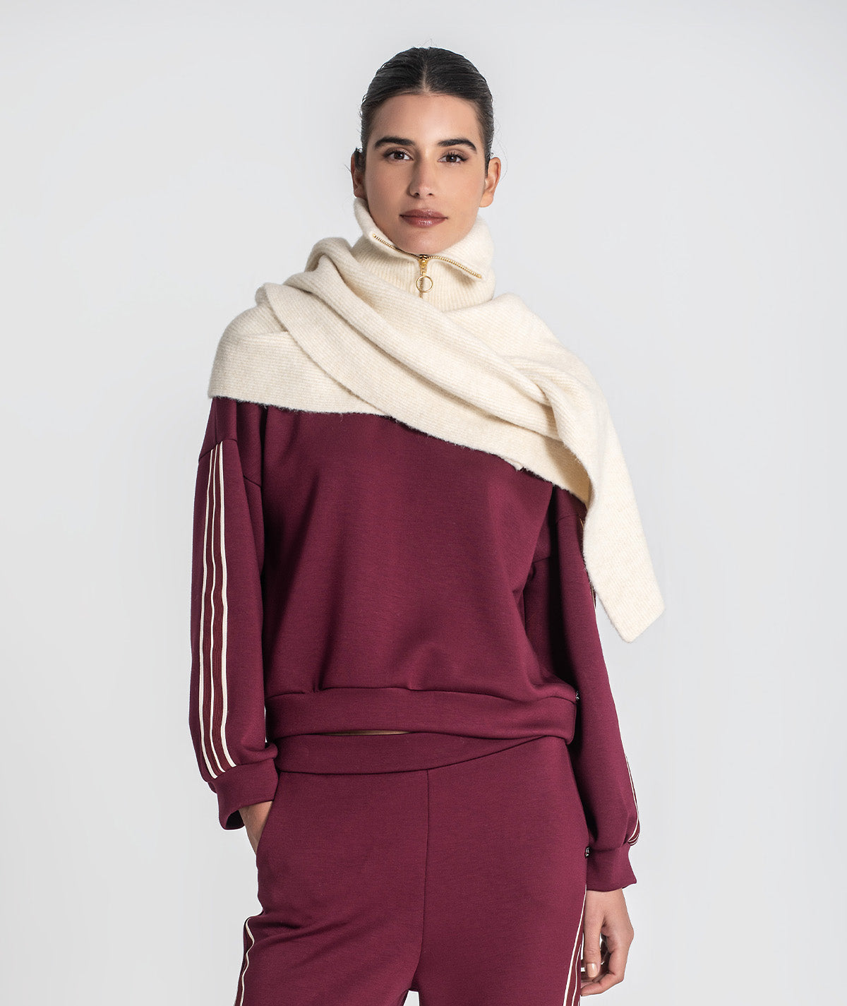 Zippered scarf collar A060