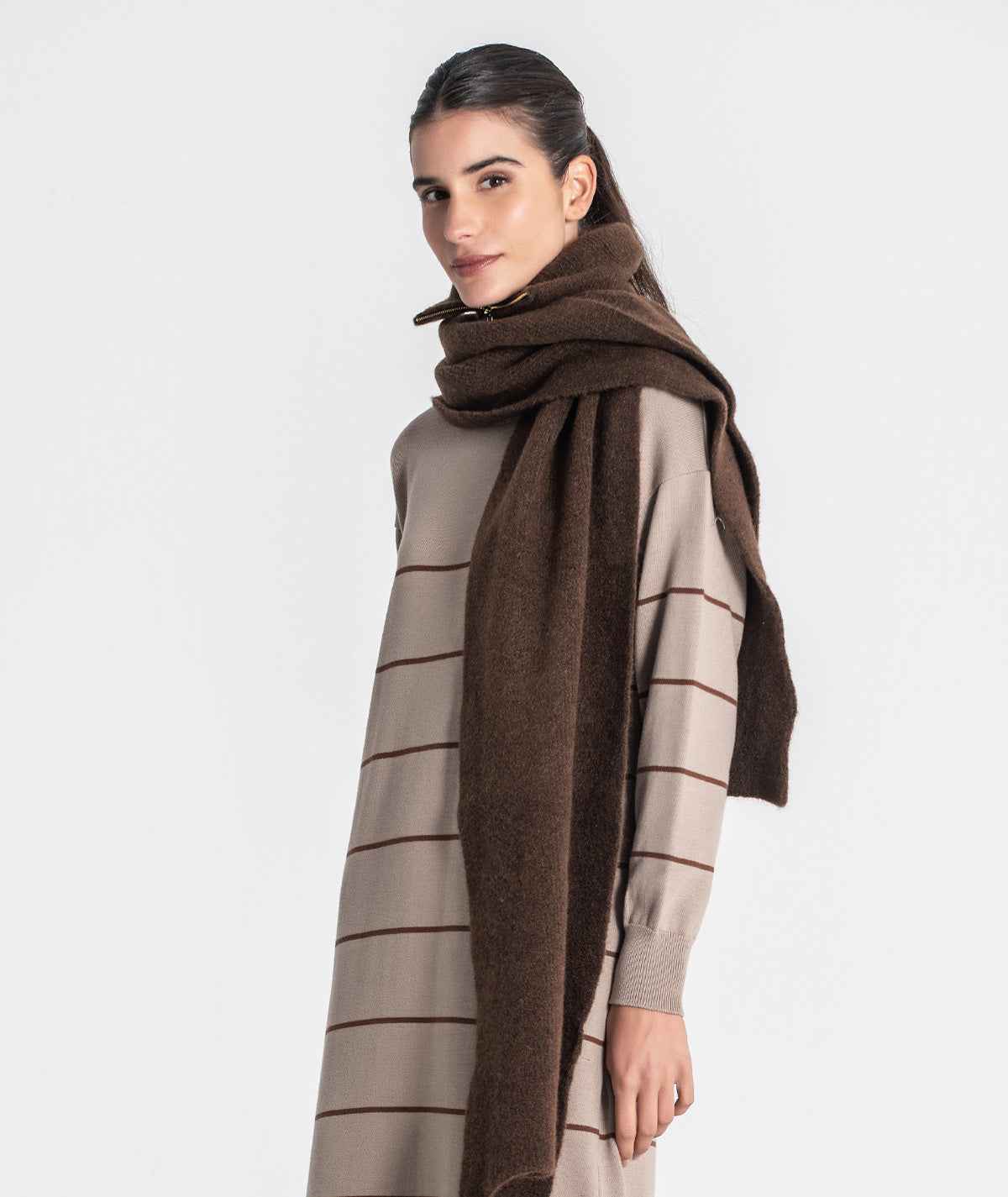 Zippered scarf collar A060
