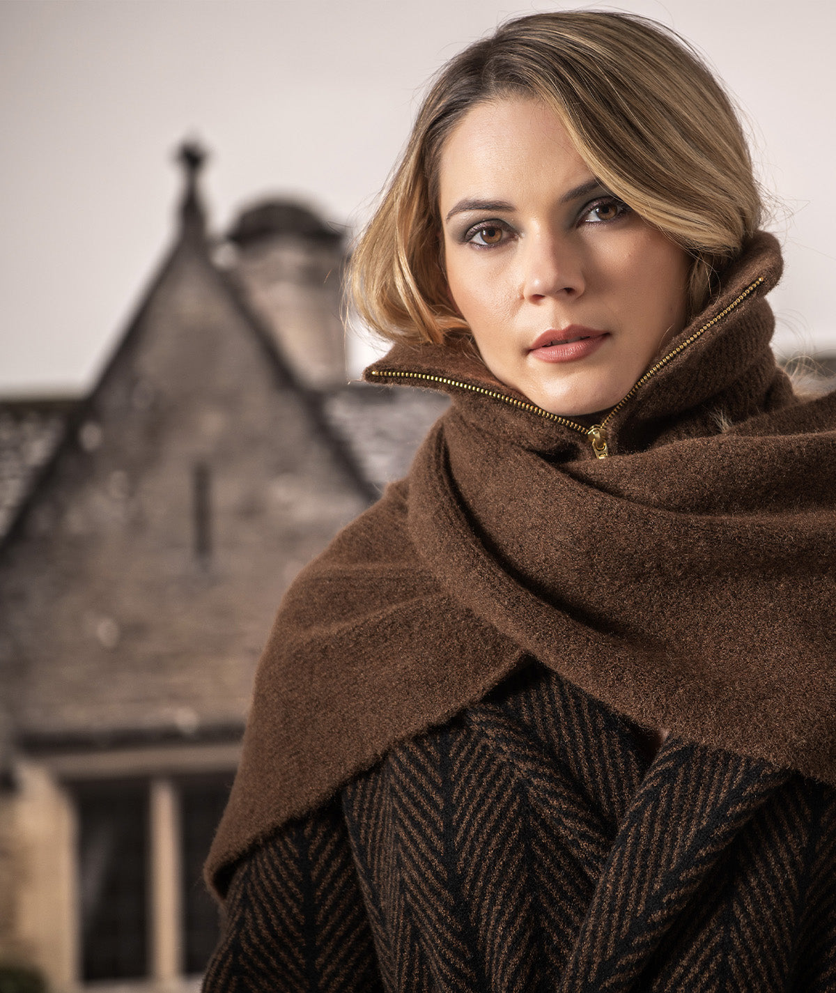 Zippered scarf collar A060