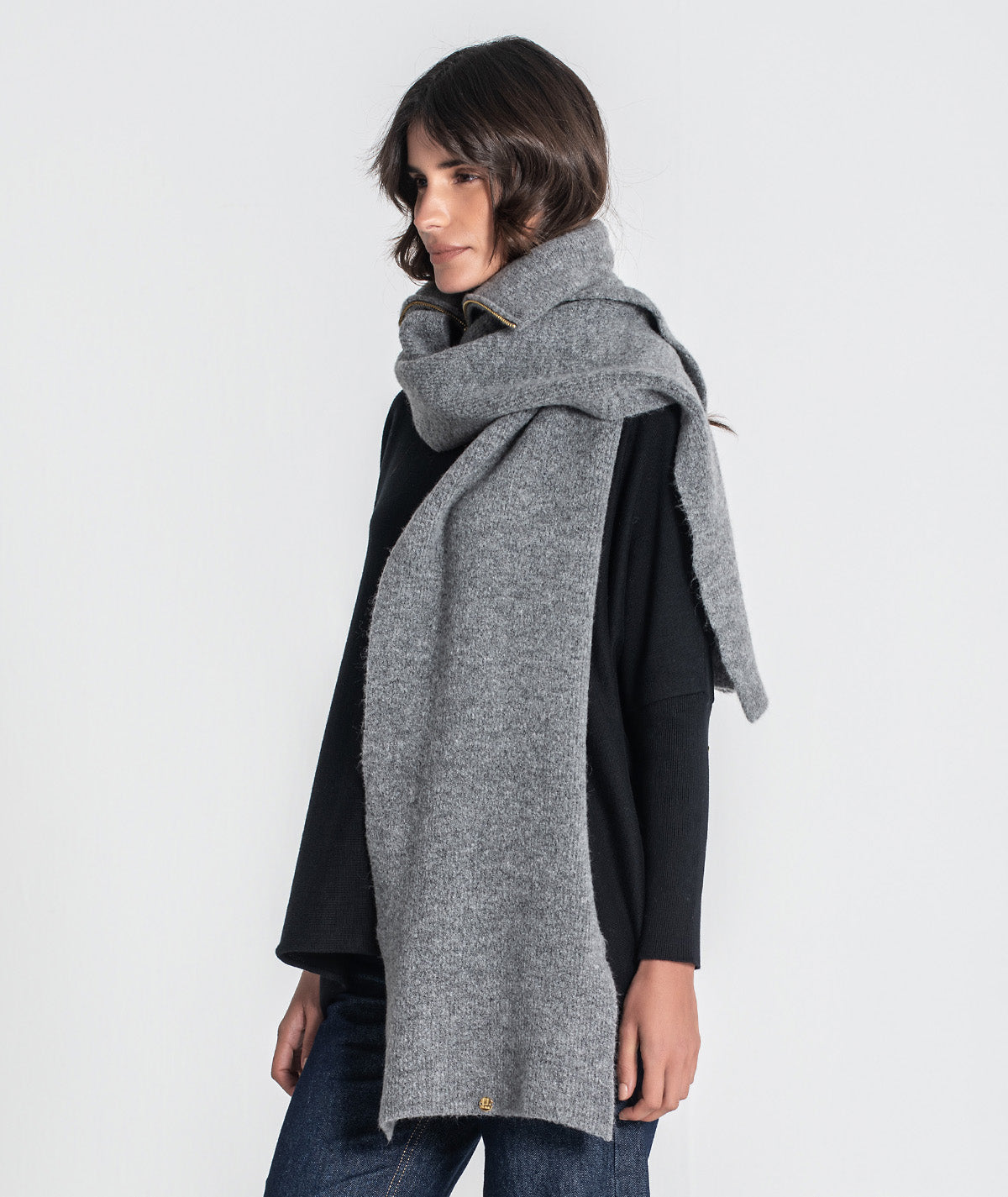 Zippered scarf collar A060