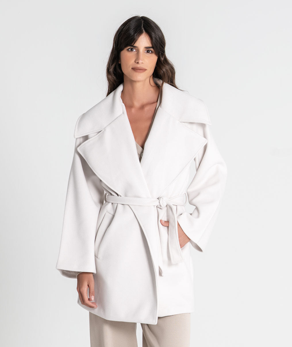 Short coat with belt C206