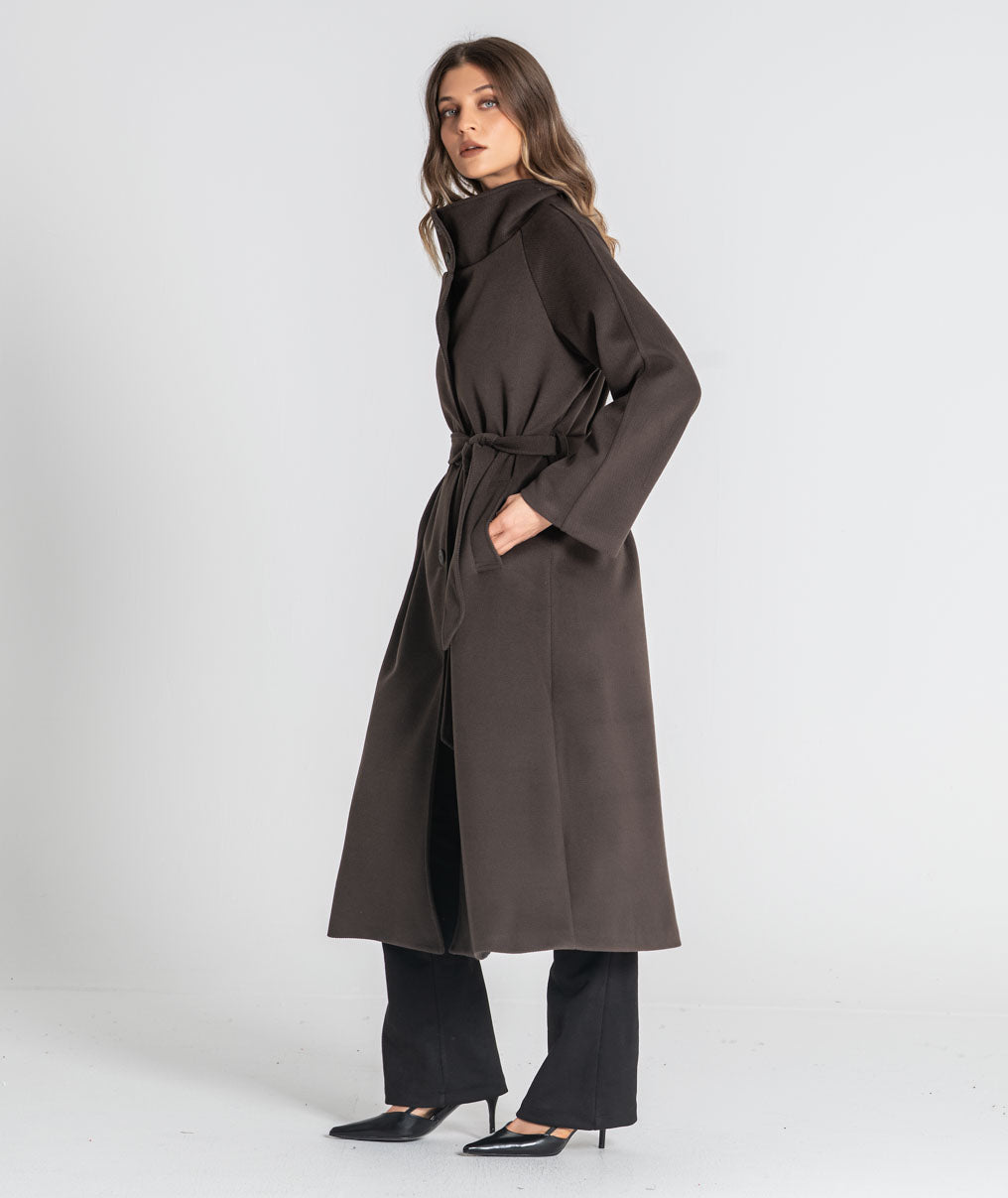 Long coat with belt C207