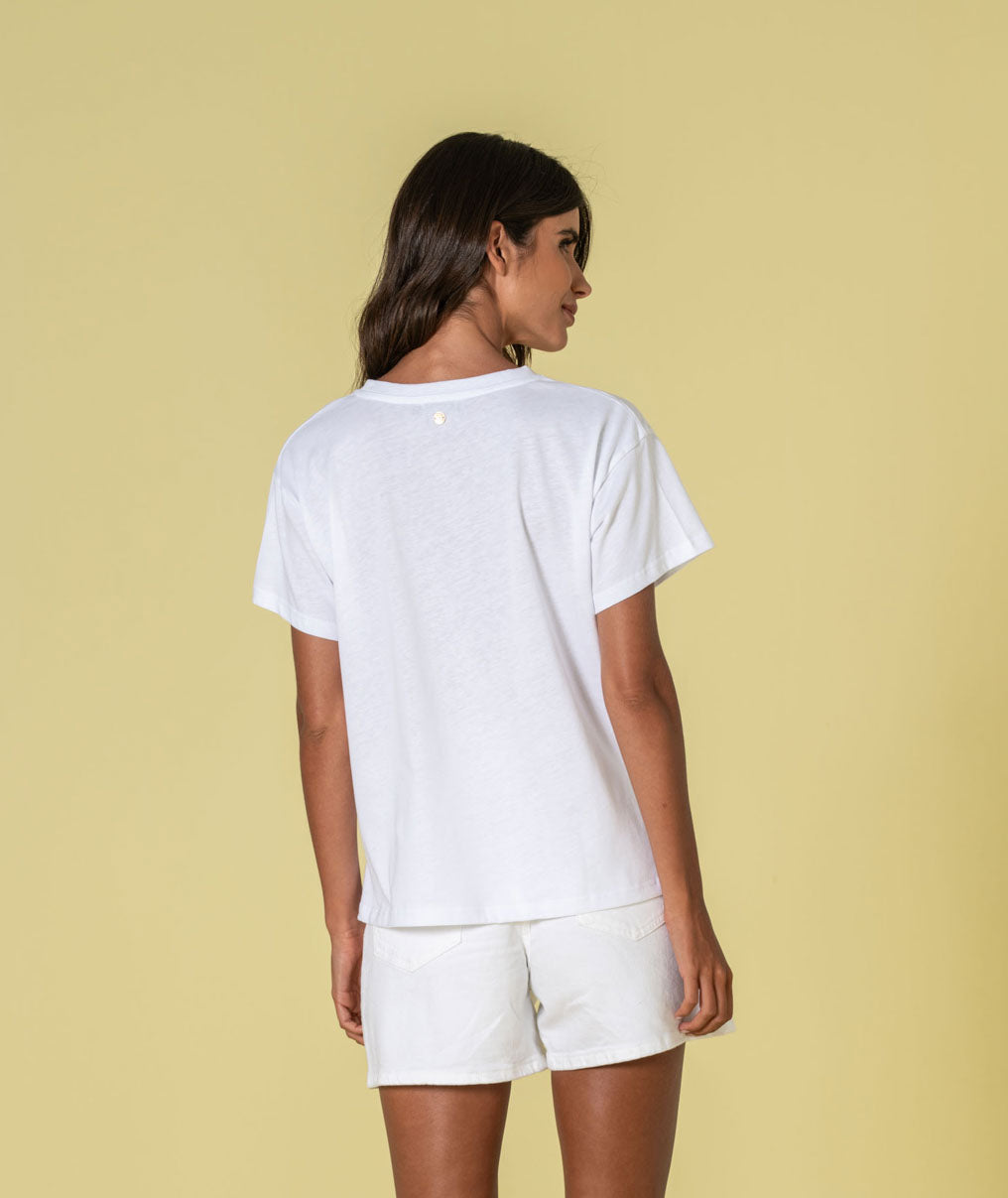 T-shirt estampado flores T090