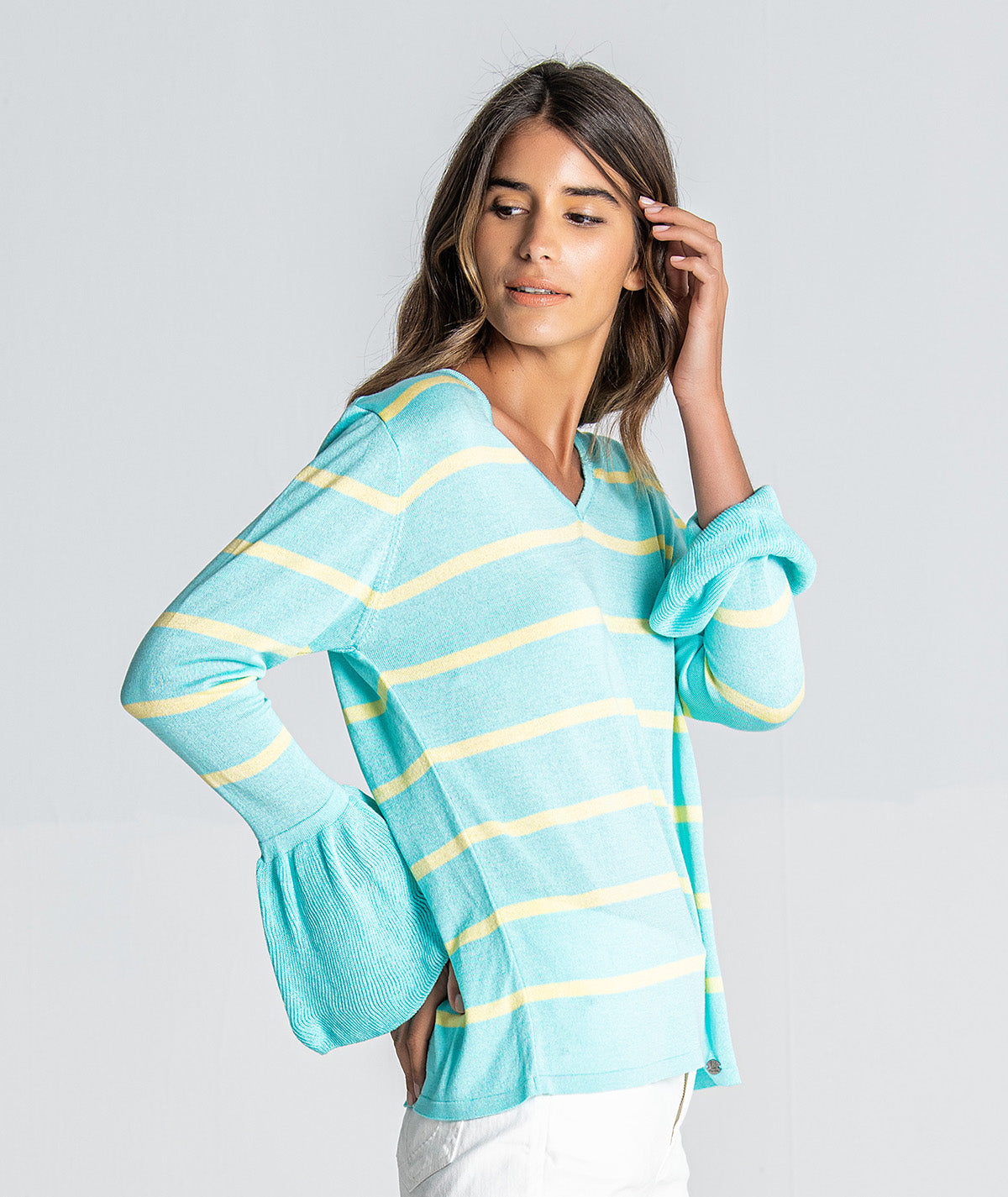 Camisola riscas manga folho 1879