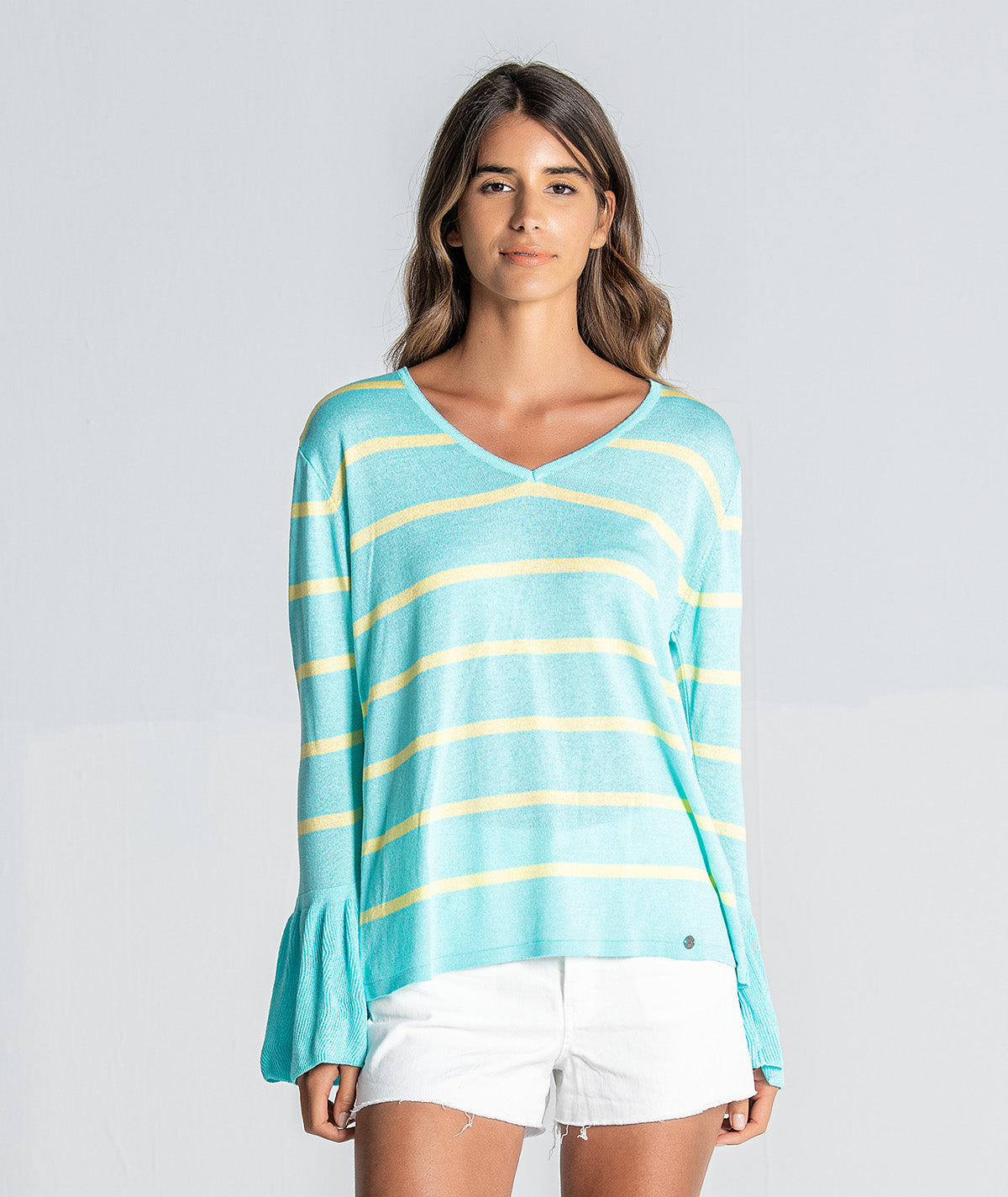 Camisola riscas manga folho 1879