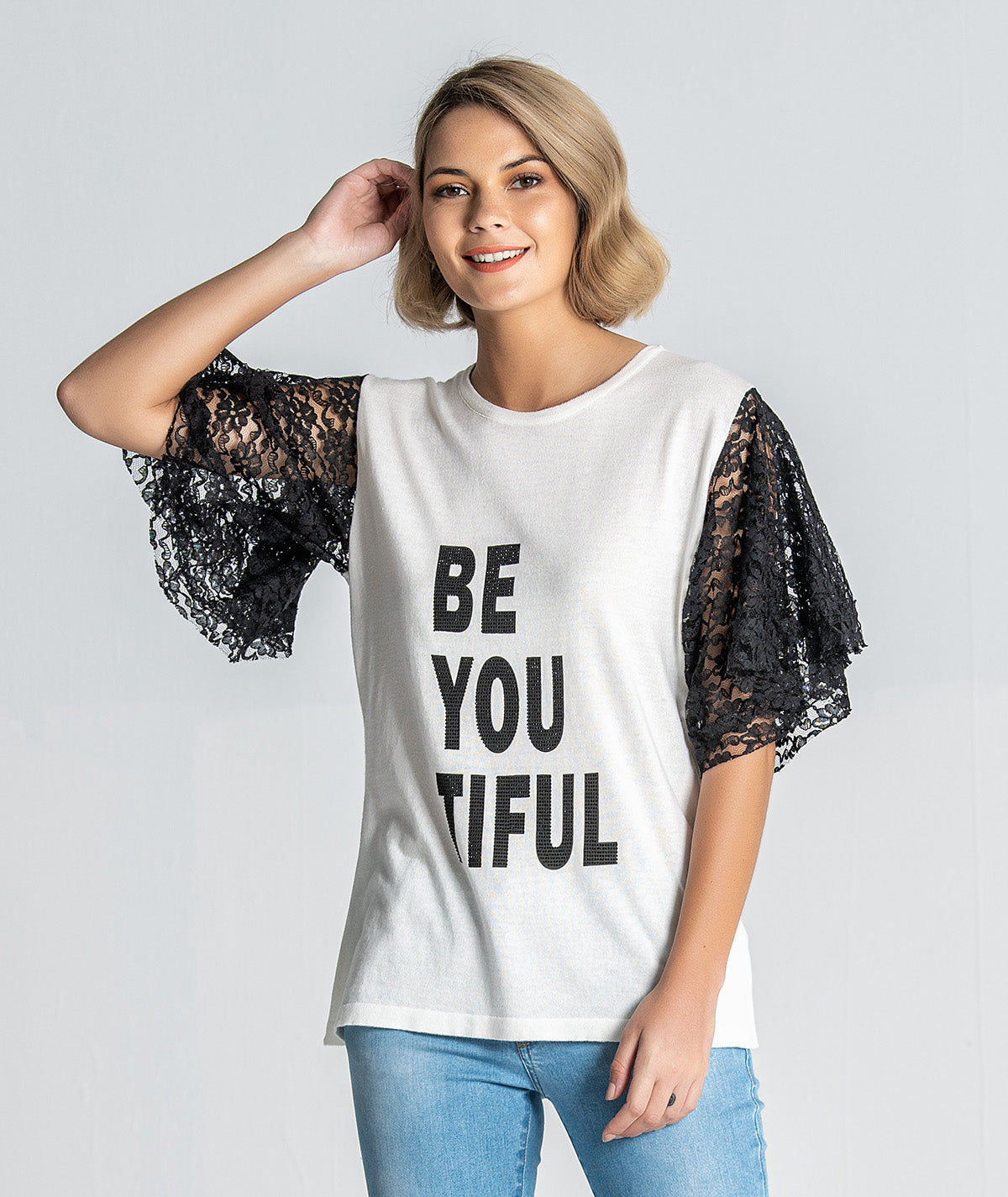 Camisola com manga em renda 1928