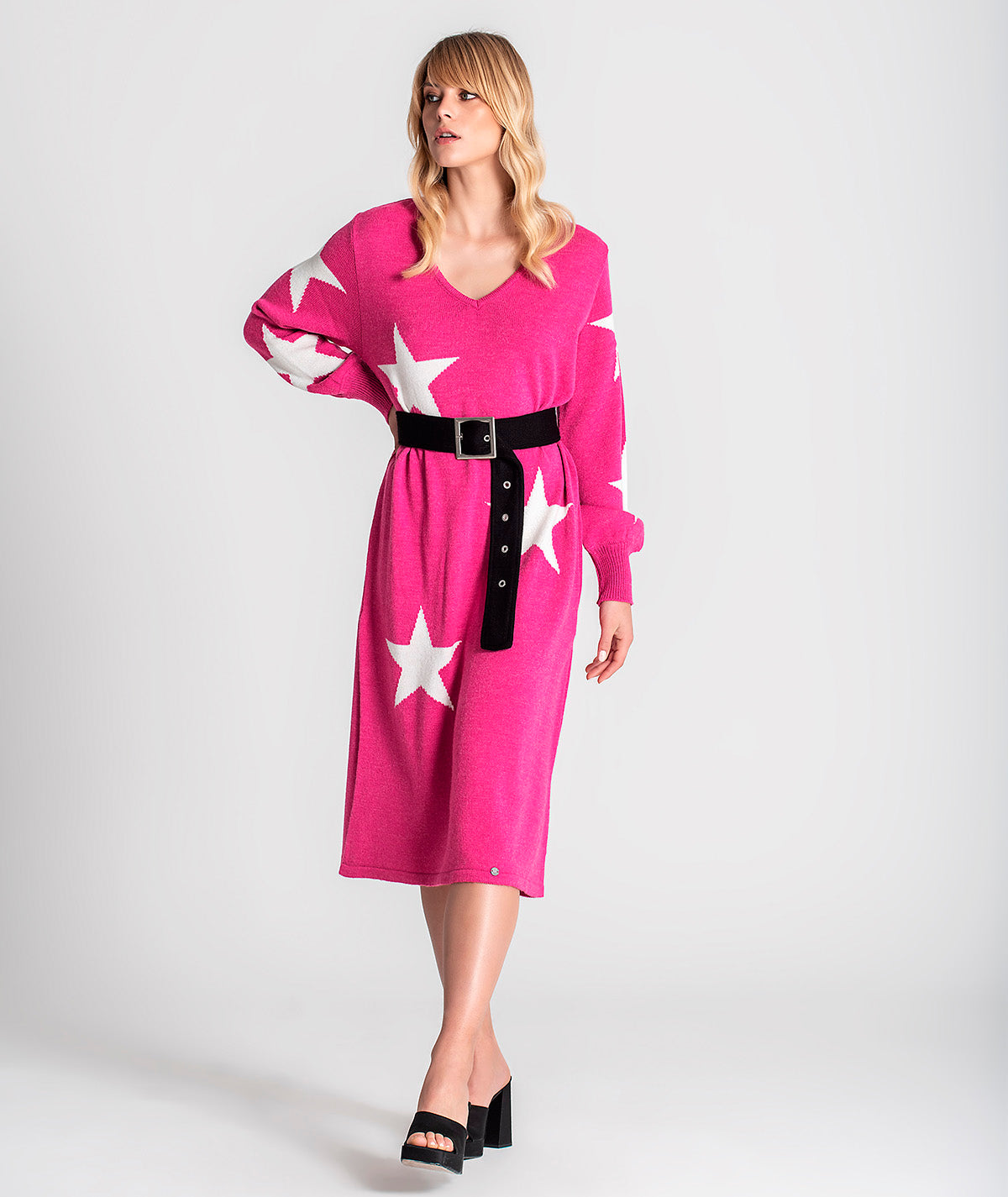 Vestido estrelas com cinto 3178