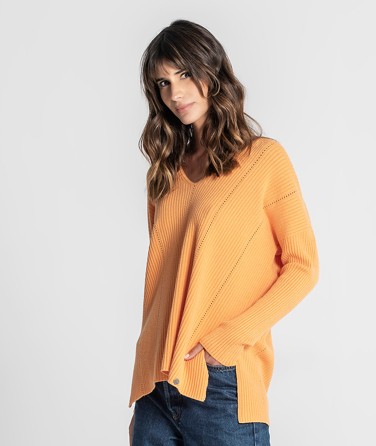 Camisola canelada com perfurados 3247