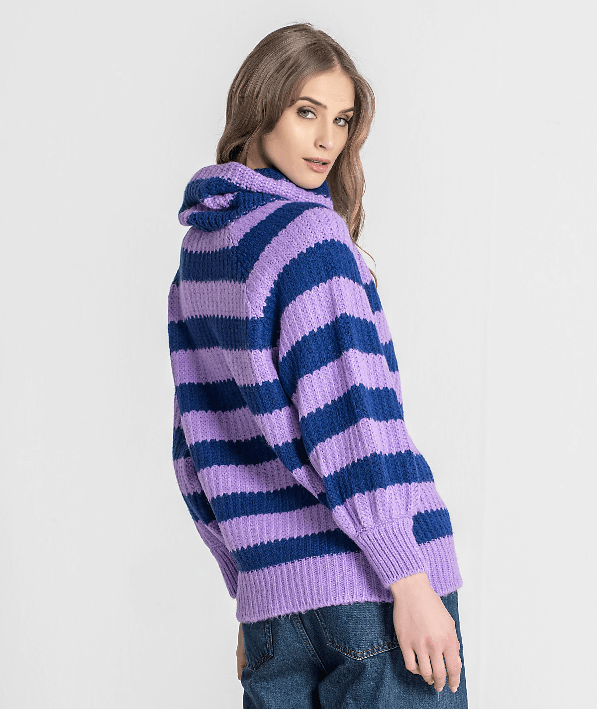 Camisola com riscas e molas na gola 3272