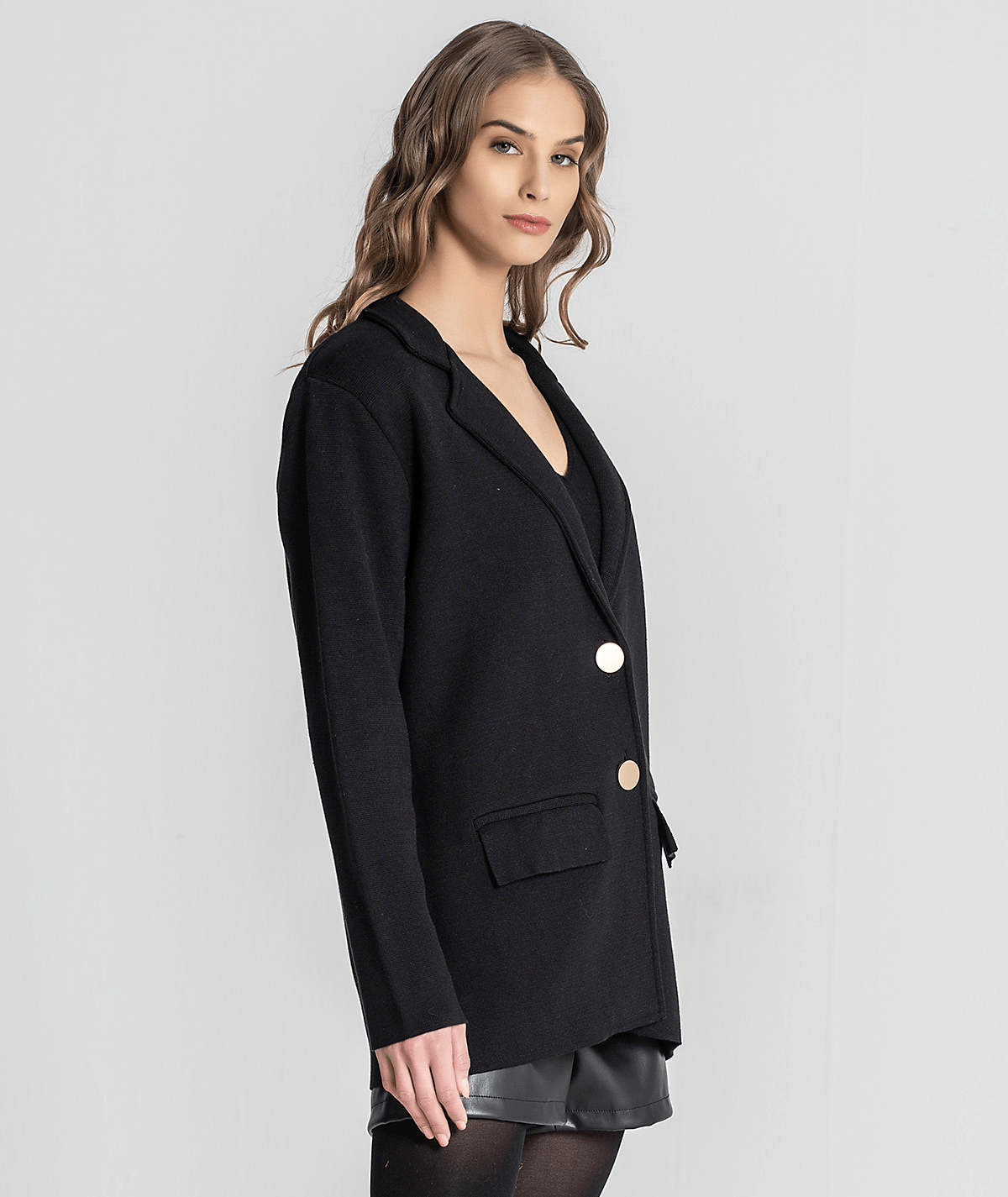 Blazer tricot com botões 3285