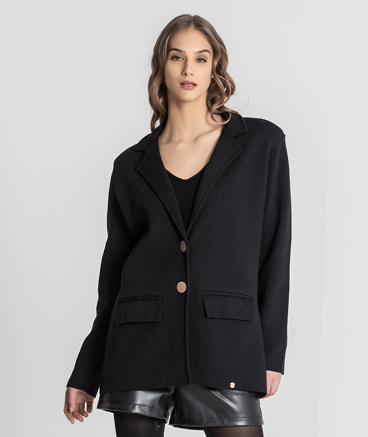 Blazer tricot com botões 3285