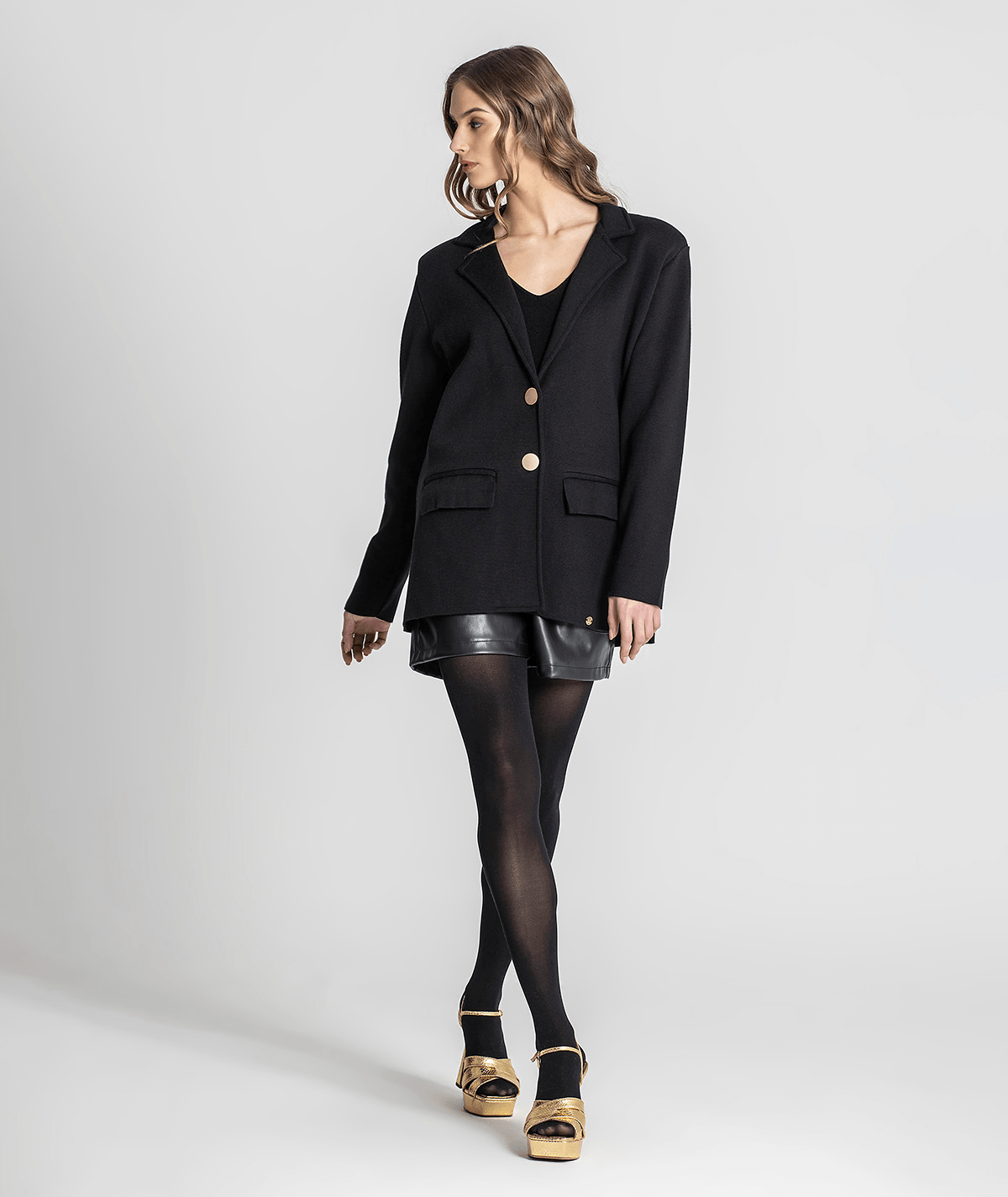 Blazer tricot com botões 3285